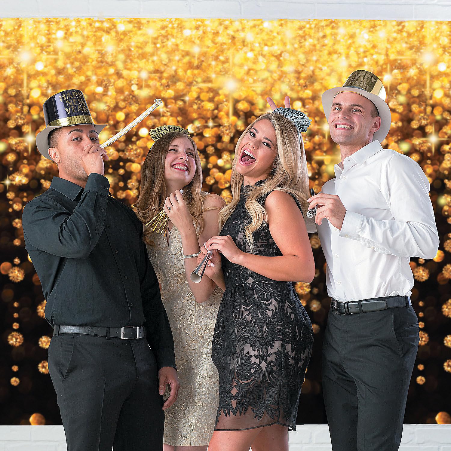 Opulent New Year’s Eve Party Kit for 100 Guests - 200-Piece Party Supplies Set with Decorations & Tableware - Perfect for NYE Celebrations, Countdown Parties & Holiday Gatherings