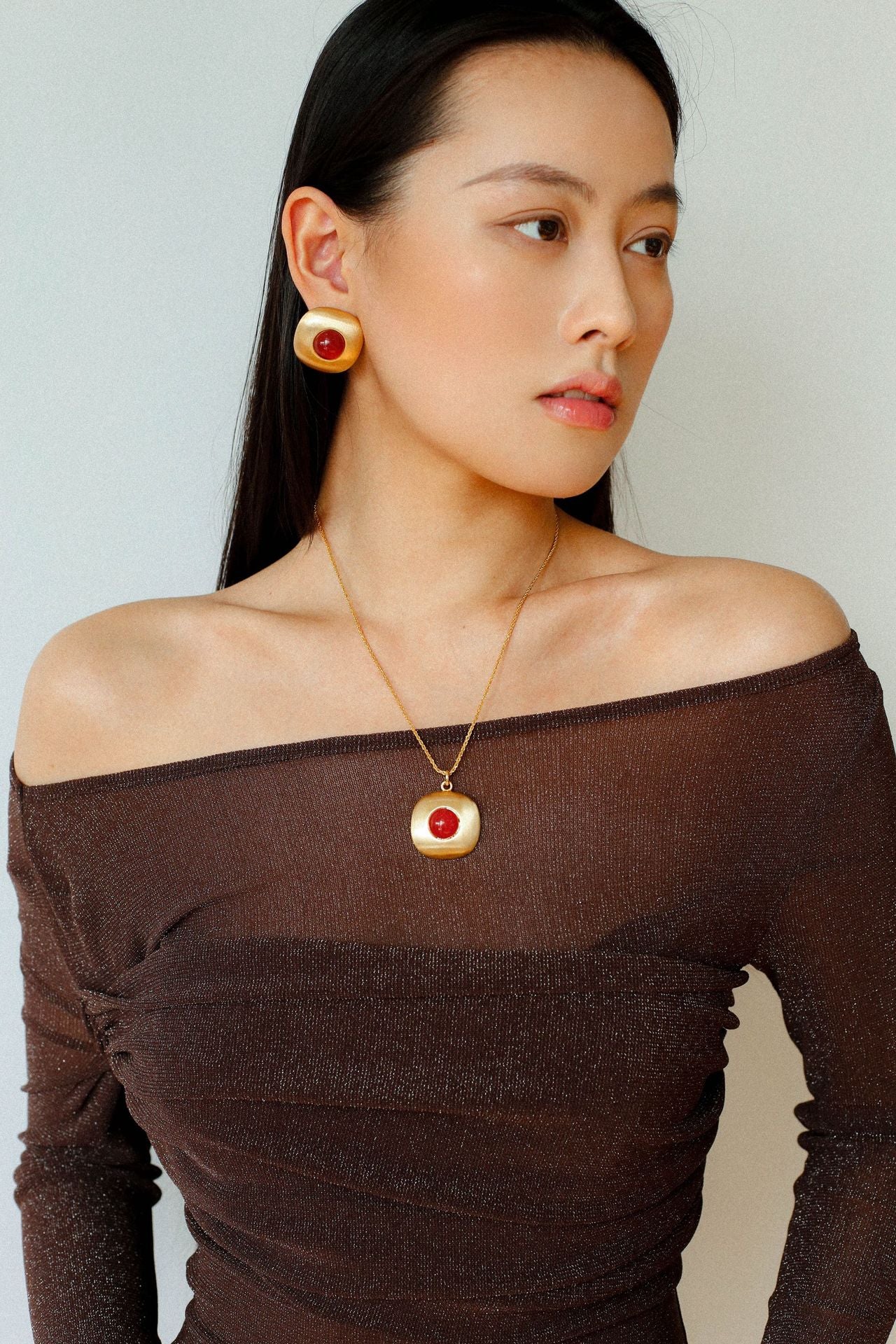 Brushed Geometric Pendant Agate Earrings for Women - Natural Stone Dangle Earrings - Boho Chic Jewelry for Party, Wedding & Everyday Wear