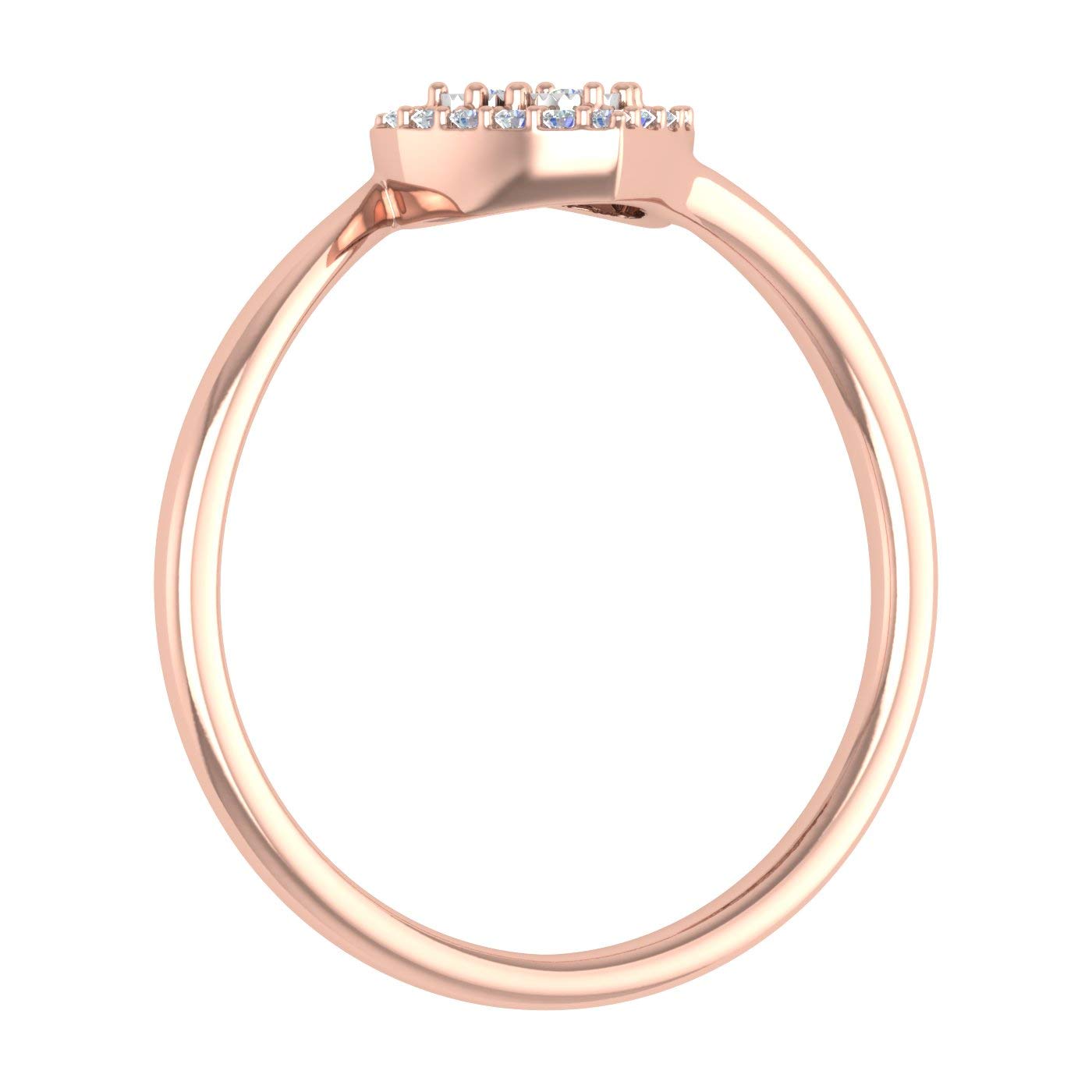 1/10 Carat Heart Shaped Diamond Ring in 10K Solid Gold - IGI Certified for Women, Valentine's Day Gift, Anniversary Jewelry, Romantic Proposal Present
