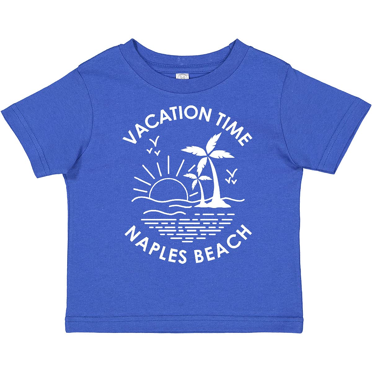 Inktastic Vacation Time in Naples Beach Toddler T-Shirt - Cute Summer Outfit for Boys & Girls - Perfect for Beach Trips, Family Vacations & Outdoor Activities
