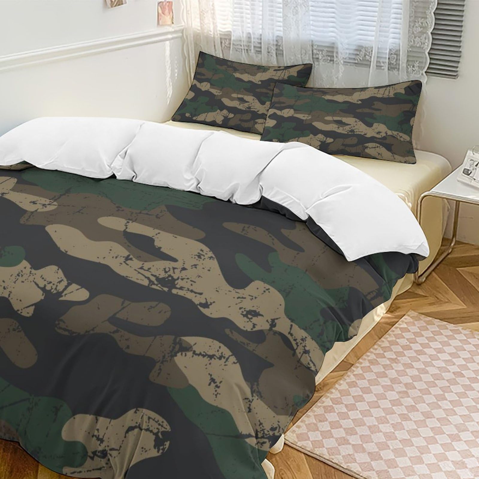 Camo Camouflage 3-Piece Comforter Set - Soft Queen Size Bedding (90