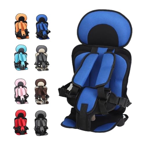 Best Portable Car Seat for Kids 3-12 Years - Auto Safety Booster Seat with 5-Point Harness | Foldable, Machine Washable & Easy Installation | Large Size in Azure Blue | Ideal for Road Trips, Airplane Travel & School Pickup | Perfect for Family Vacations, Daily Commutes, Uber Rides & Shopping Trips | Safe & Comfortable for Toddlers to Preteens