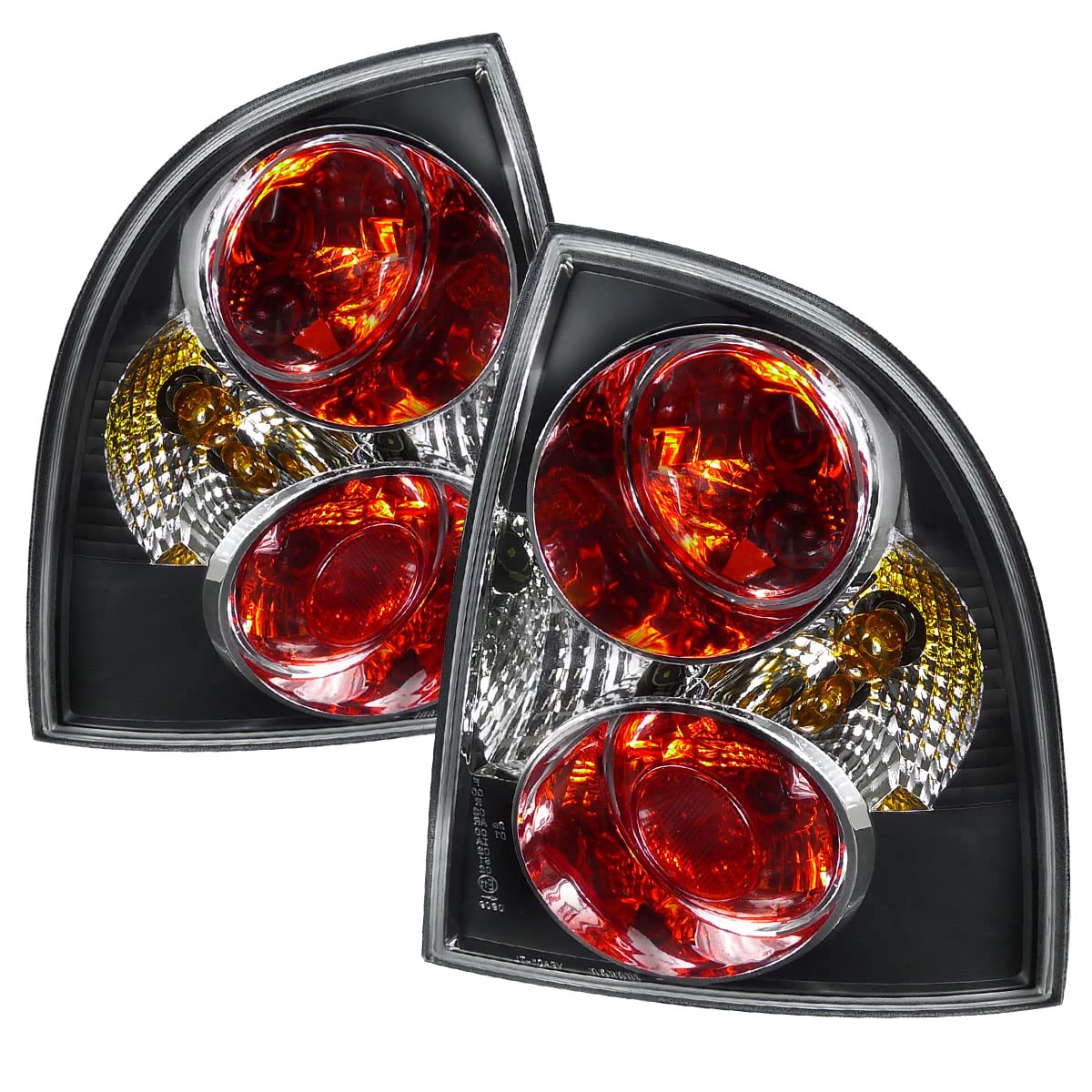 01-05 VW Passat 4-Door Sedan Black Parking Tail Lights & Rear Brake Lamps Pair - Perfect for Night Driving & Enhanced Safety