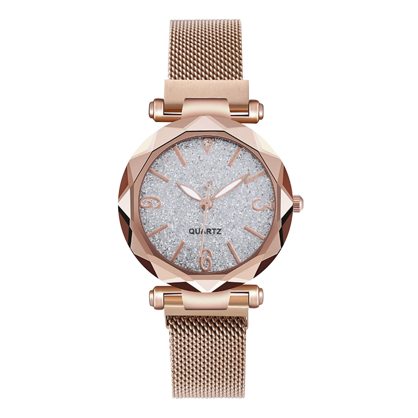 Elegant Women's Quartz Watch with Magnetic Strap - Stylish Gypsophila & Starry Sky Design - Perfect for Casual Wear, Office & Special Occasions