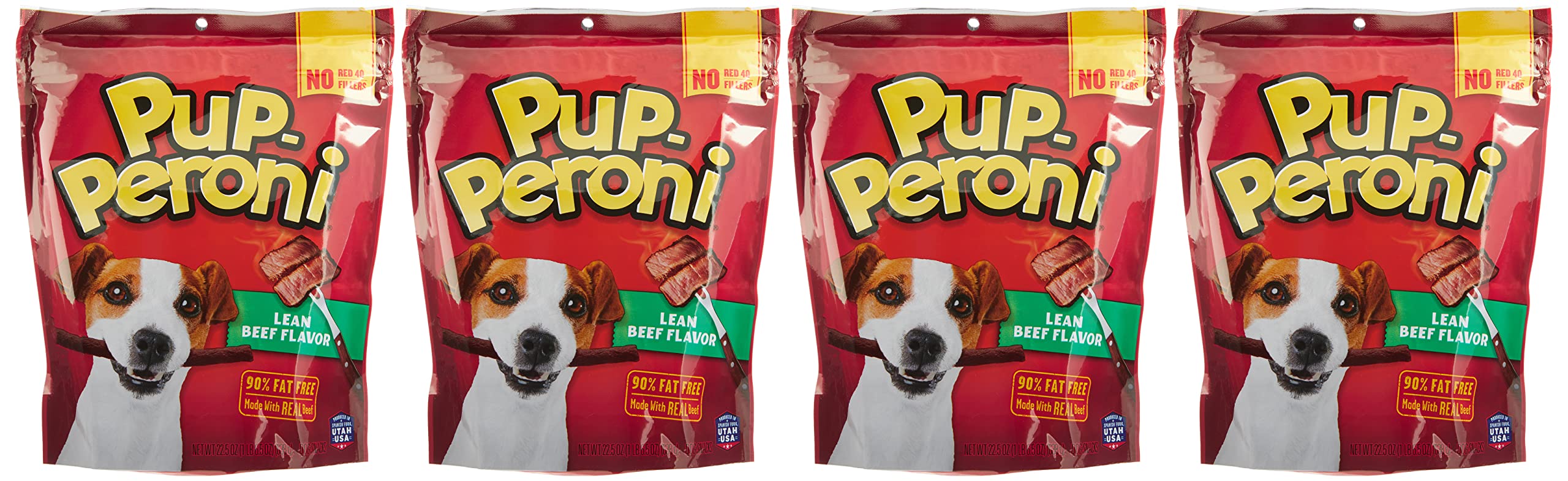 Pup-Peroni Original Lean Beef Flavor Dog Treats - 22.5 Ounce Bag (Pack of 4) | High Protein Dog Snacks for Training, Rewards & Dental Health - Perfect for Small, Medium & Large Dogs