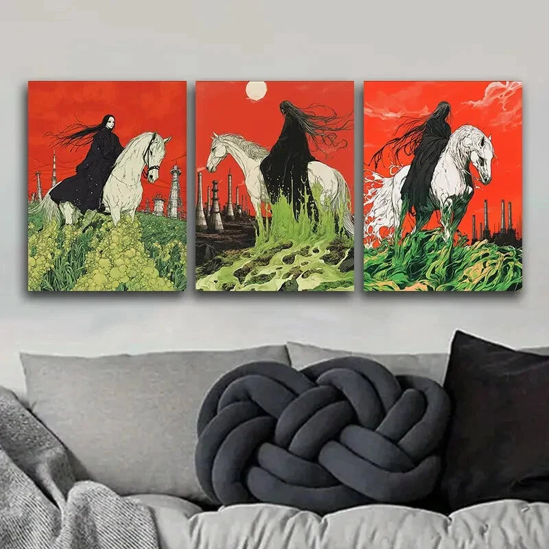 3-Piece Lady Liberty Metal Wall Art - Luxurious Contemporary Print, Ready to Hang - Perfect for Living Room, Office & Home Decor