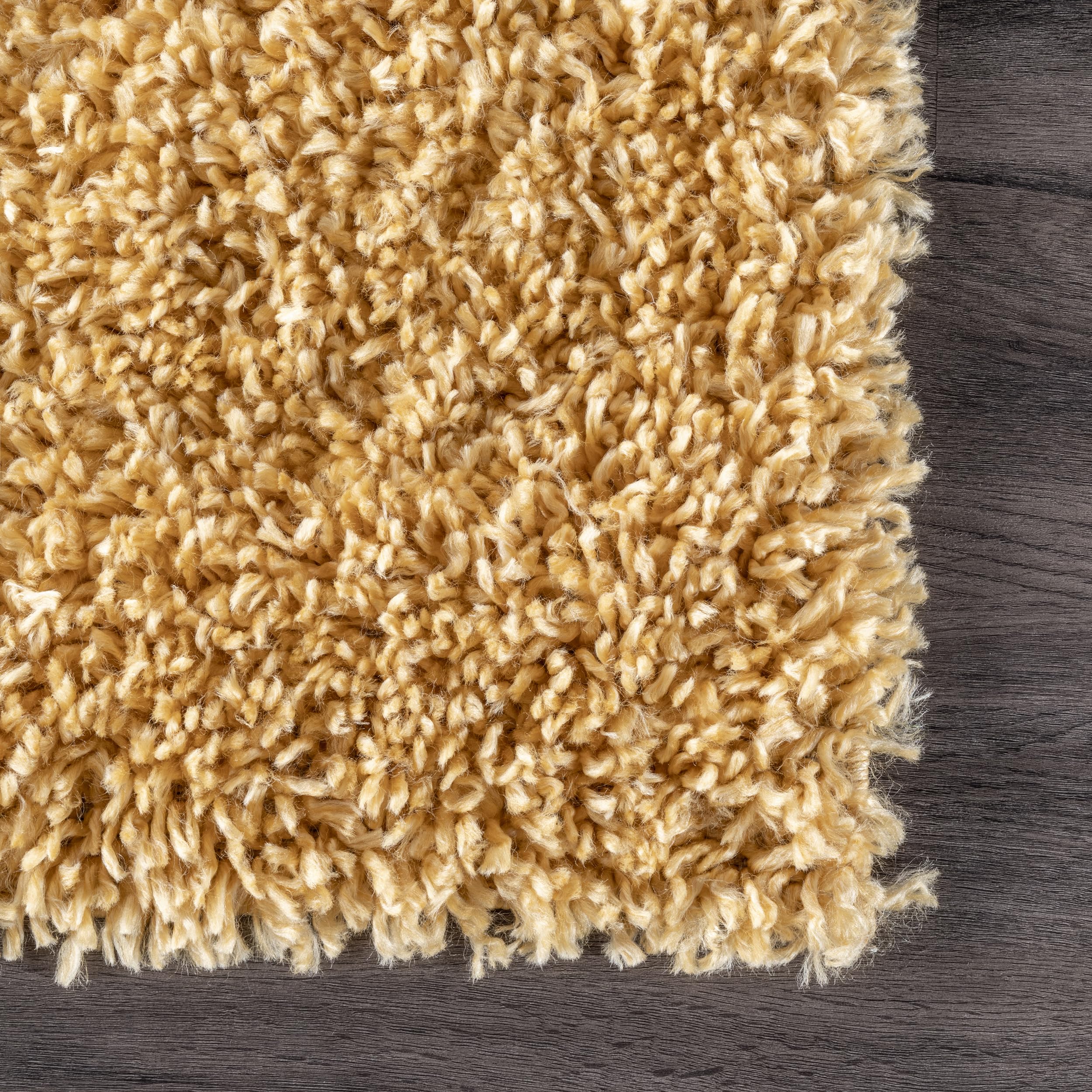 nuLOOM Kara Solid Shag Area Rug 9x12 - Soft Plush Yellow Shaggy Rug for Living Room, Bedroom, Nursery | Cozy Home Decor, Kids Play Area, Family Gathering Space