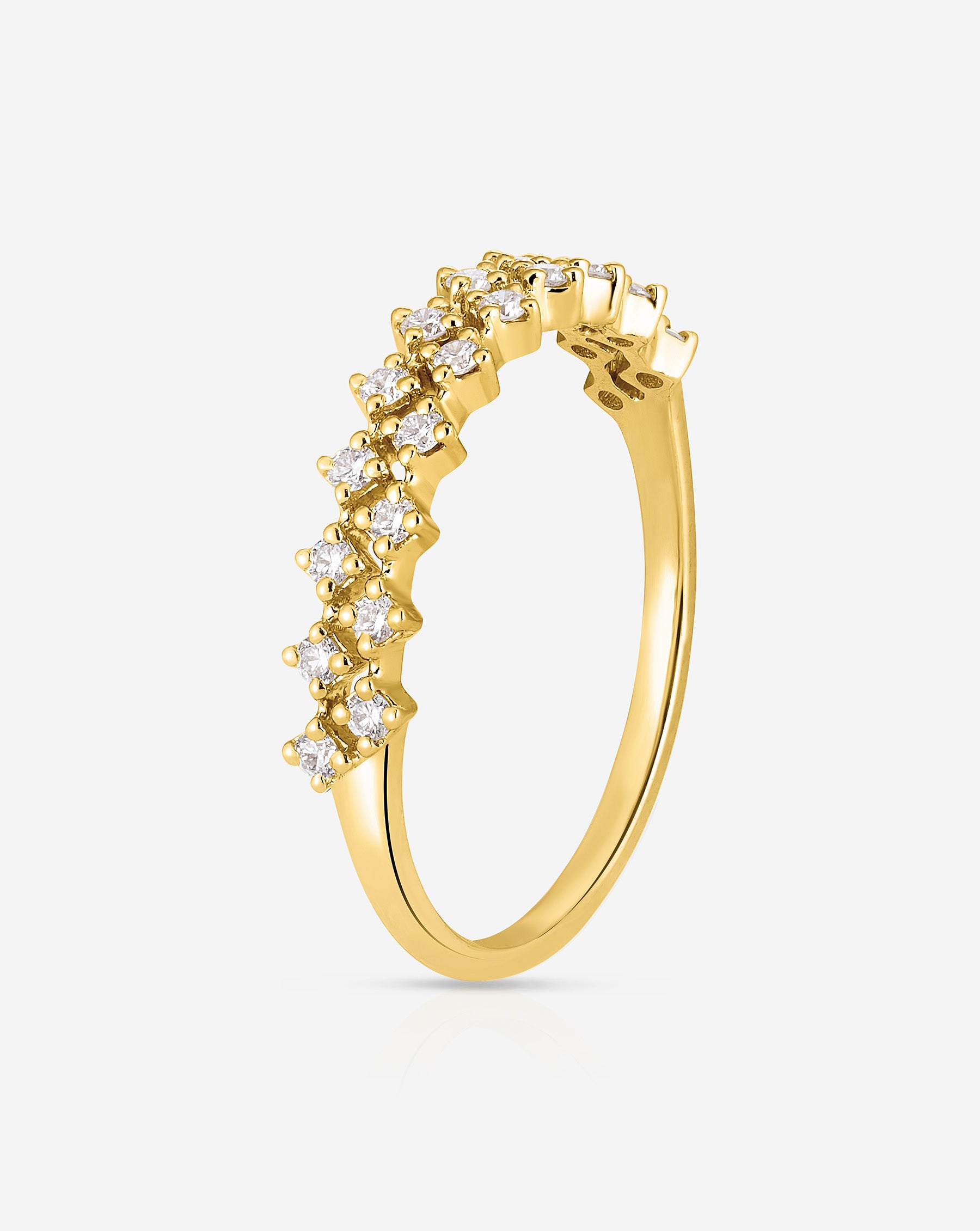 Elegant Diamond Station Double Row Ring for Women - Perfect for Weddings, Anniversaries & Special Occasions