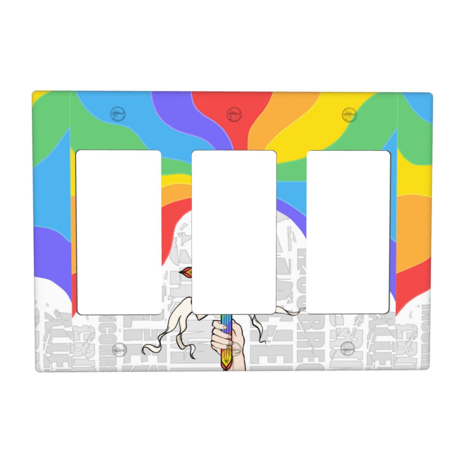 Customizable Decorative Switch Cover Wall Plate - Glossy Finish, 3 Units (4.65