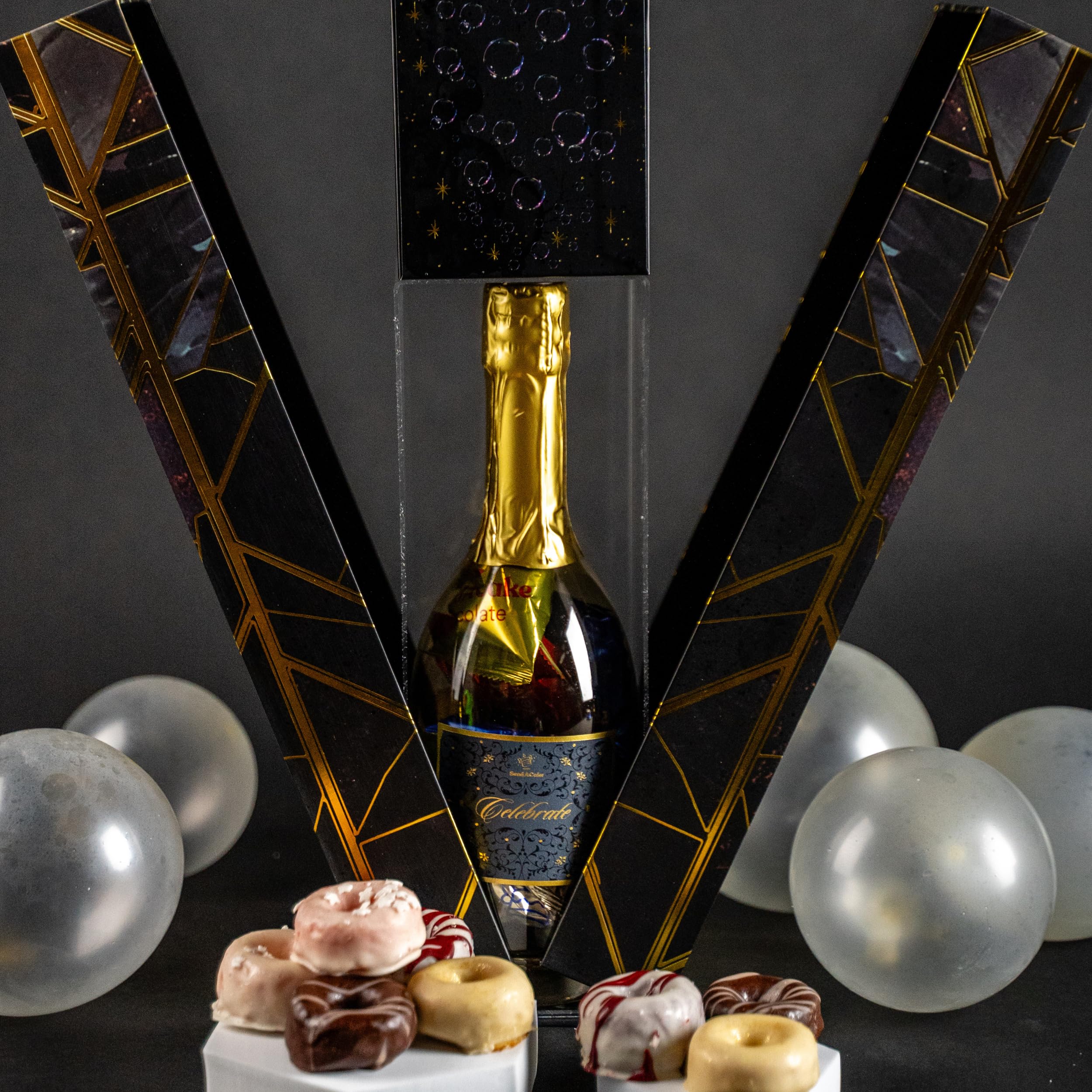 **Premium SendaCake Luxe Bubble Surprise Gift Box – 8 Individually Wrapped Mini Cake Donuts, No Assembly Required – Unique Unboxing Experience for Women, Men, Kids – Perfect for Birthdays, Anniversaries & Special Occasions – Ideal Gift for Family, Friends & Loved Ones**    *(Use Case: Surprise your loved ones with this elegant and fun gift box, perfect for birthdays, holidays, or just to show appreciation. Great for office parties, thank-you gifts, or festive celebrations!)*