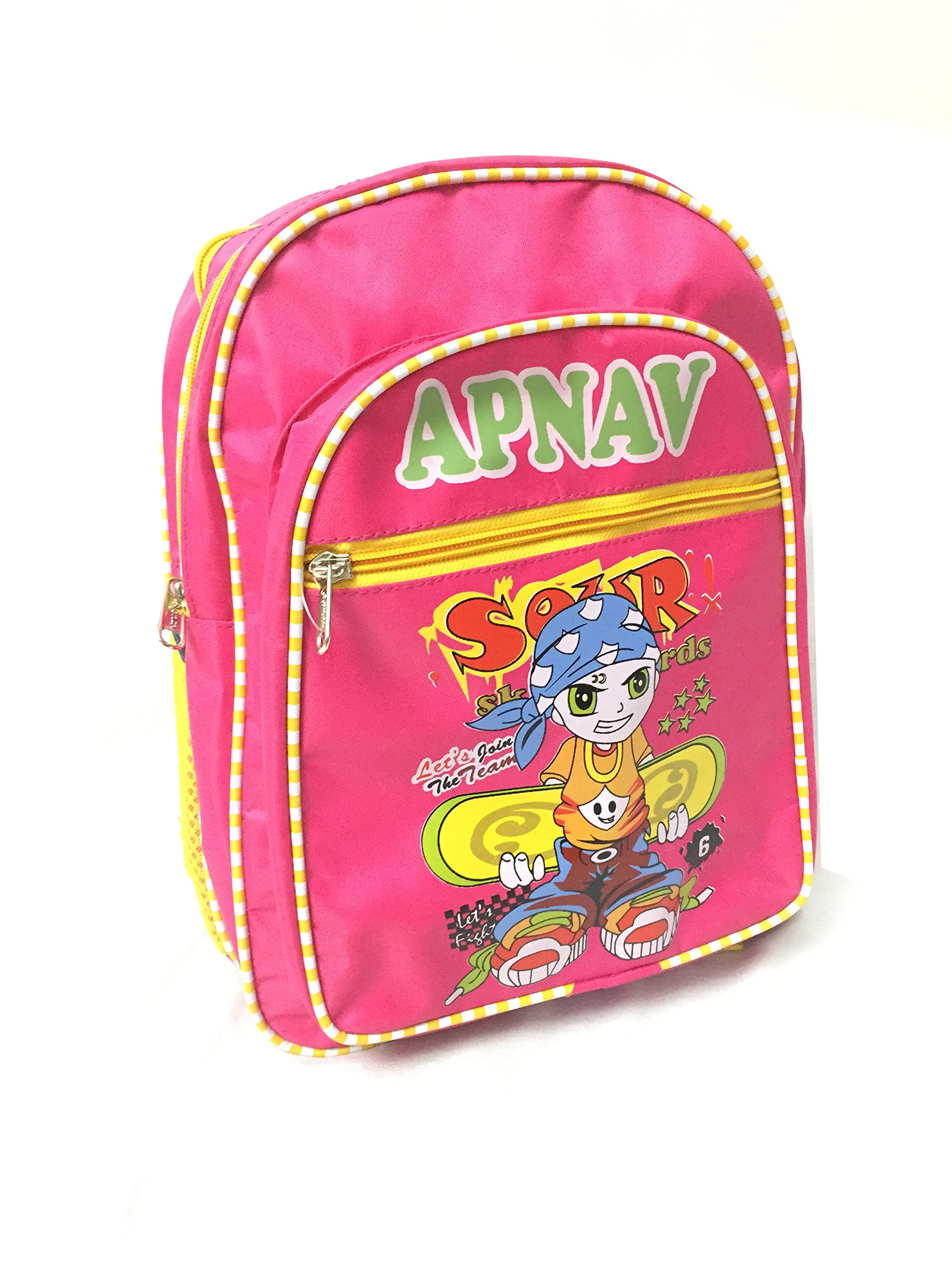 Apnav Kids Waterproof School Backpack - Lightweight Polyester Bookbag for Boys & Girls, Pink - Perfect for School, Travel & Outdoor Activities