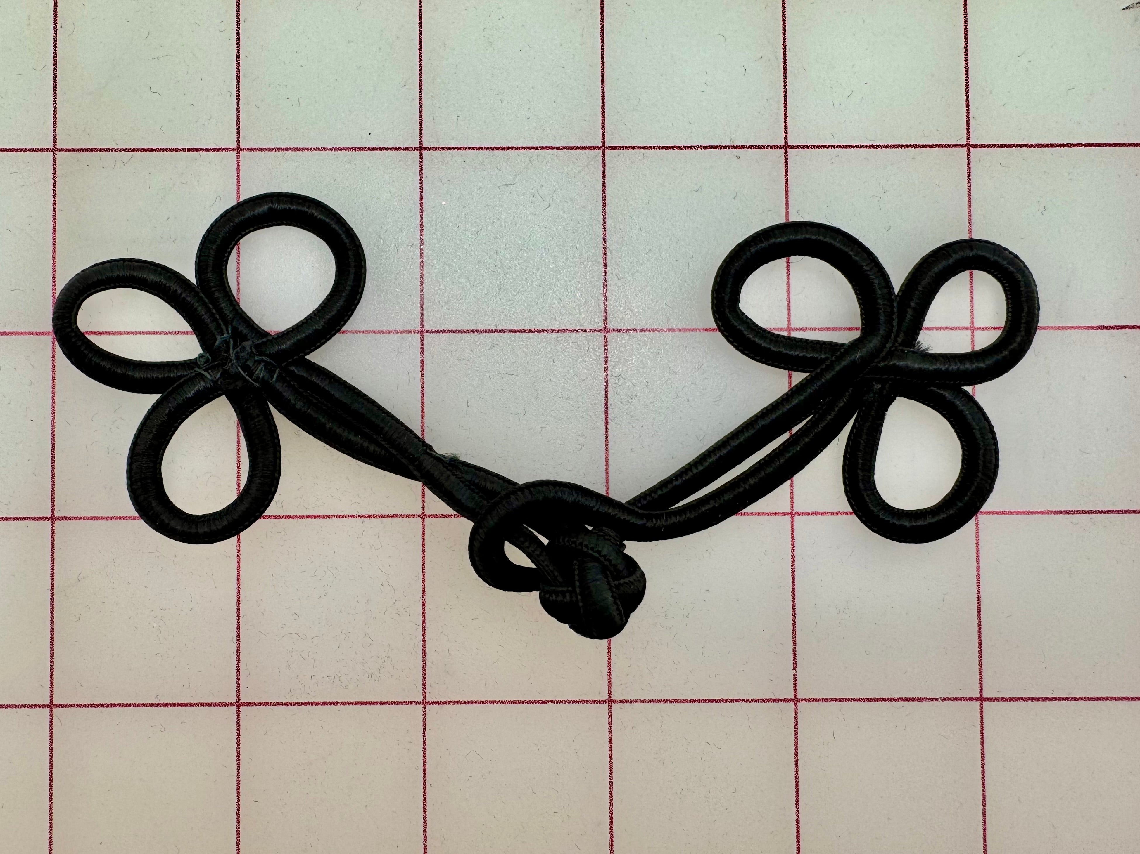 Vintage Black Cord Frog Applique - Unique Embellishment for DIY Crafts, Sewing Projects & Home Decor