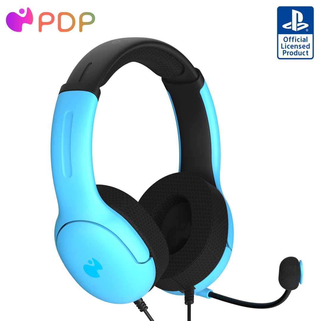 PDP PS5 Wired Gaming Headset with Microphone - AIRLITE Neptune Blue for PS5/PC Gaming, Streaming & Online Chat