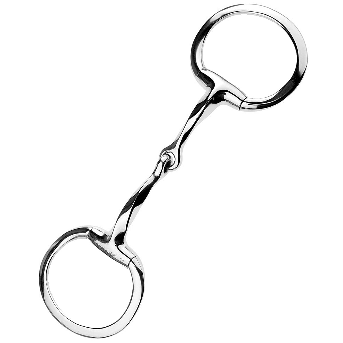 JP Korsteel Stainless Steel Jointed Slow Twist Eggbutt Snaffle Bit - Comfortable Horse Training Bit for Dressage, Jumping & Trail Riding