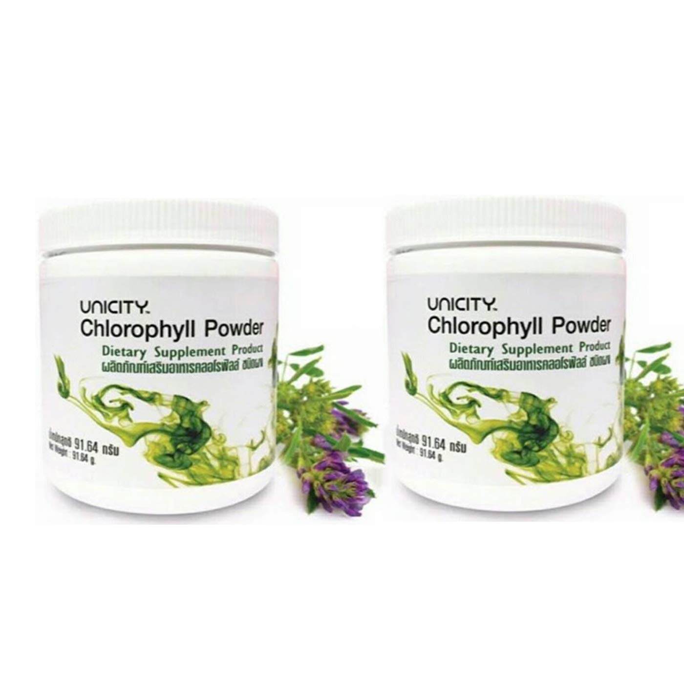 Set of 2 Unicity Chlorophyll Powder Detox Drink - 3.23 Oz, Natural Blood Cleanser for Skin Whitening & Brightening | Perfect for Daily Detox & Healthy Glow