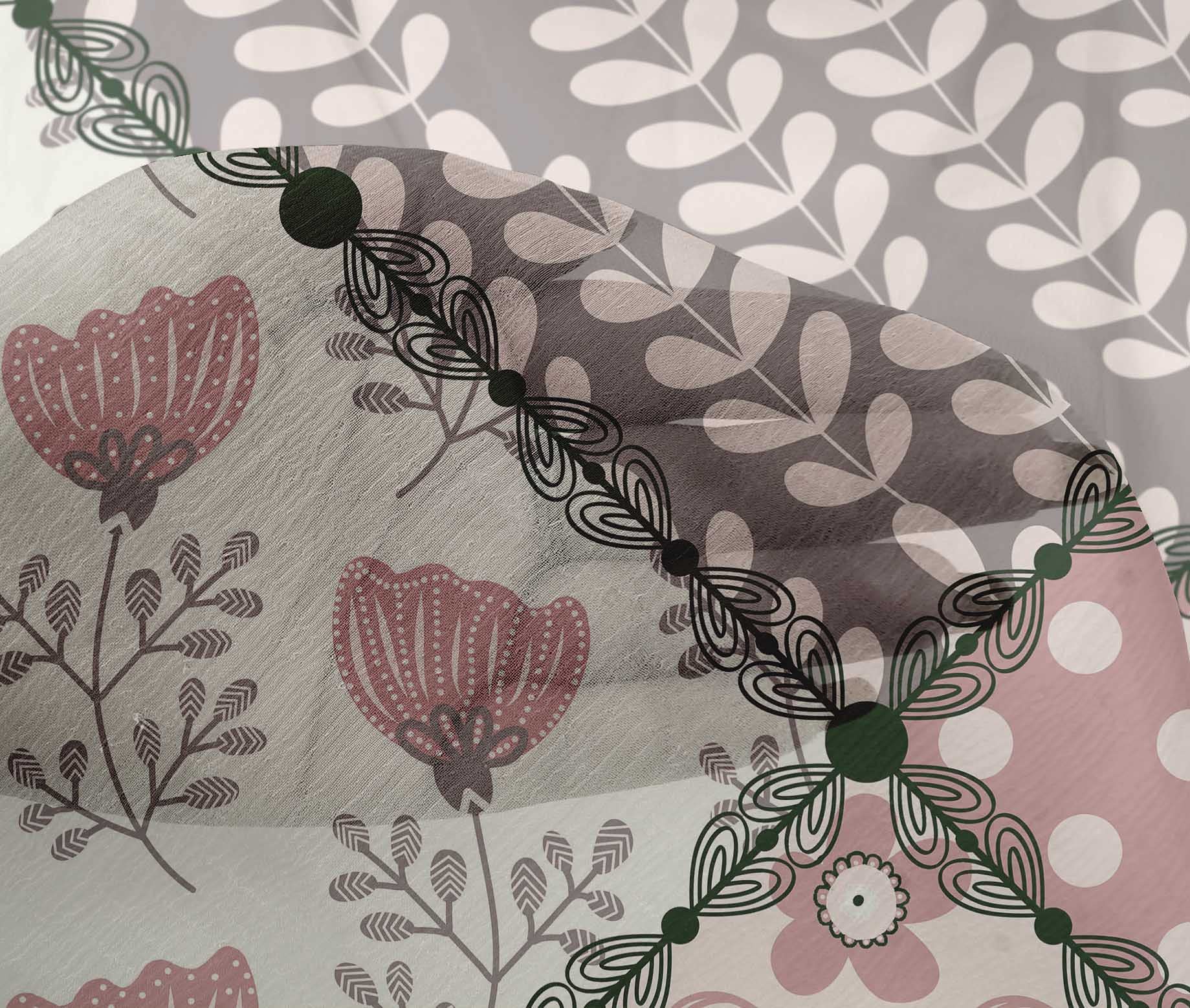oneOone Viscose Chiffon Fabric - Dusty Pink Floral Print Dress Material by The Yard, 42 Inch Wide - Perfect for Dresses, Scarves & Home Decor