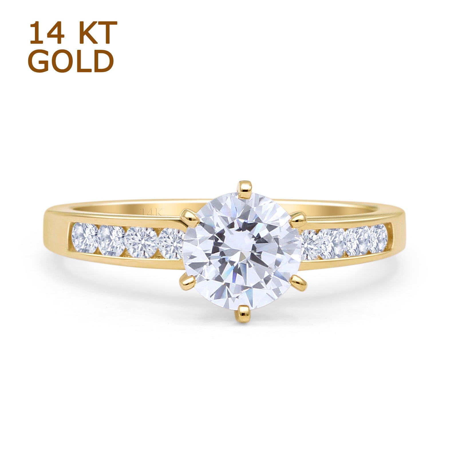 Cubic Zirconia 14K Yellow Gold