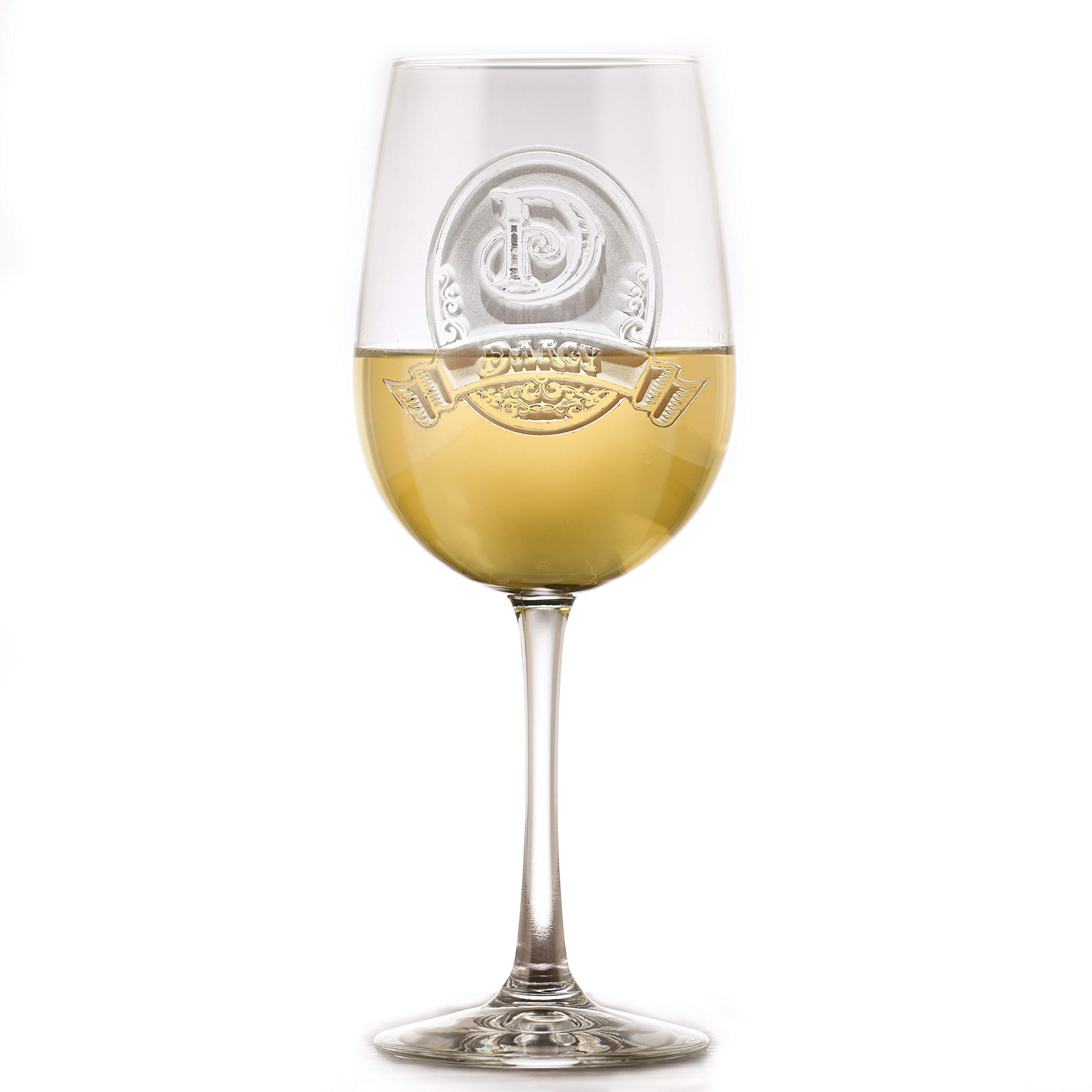 Personalized Monogrammed Engraved Wine Glasses Set of 2 - Elegant Stemware for Wedding Gifts, Anniversary, Romantic Dinners & Special Occasions