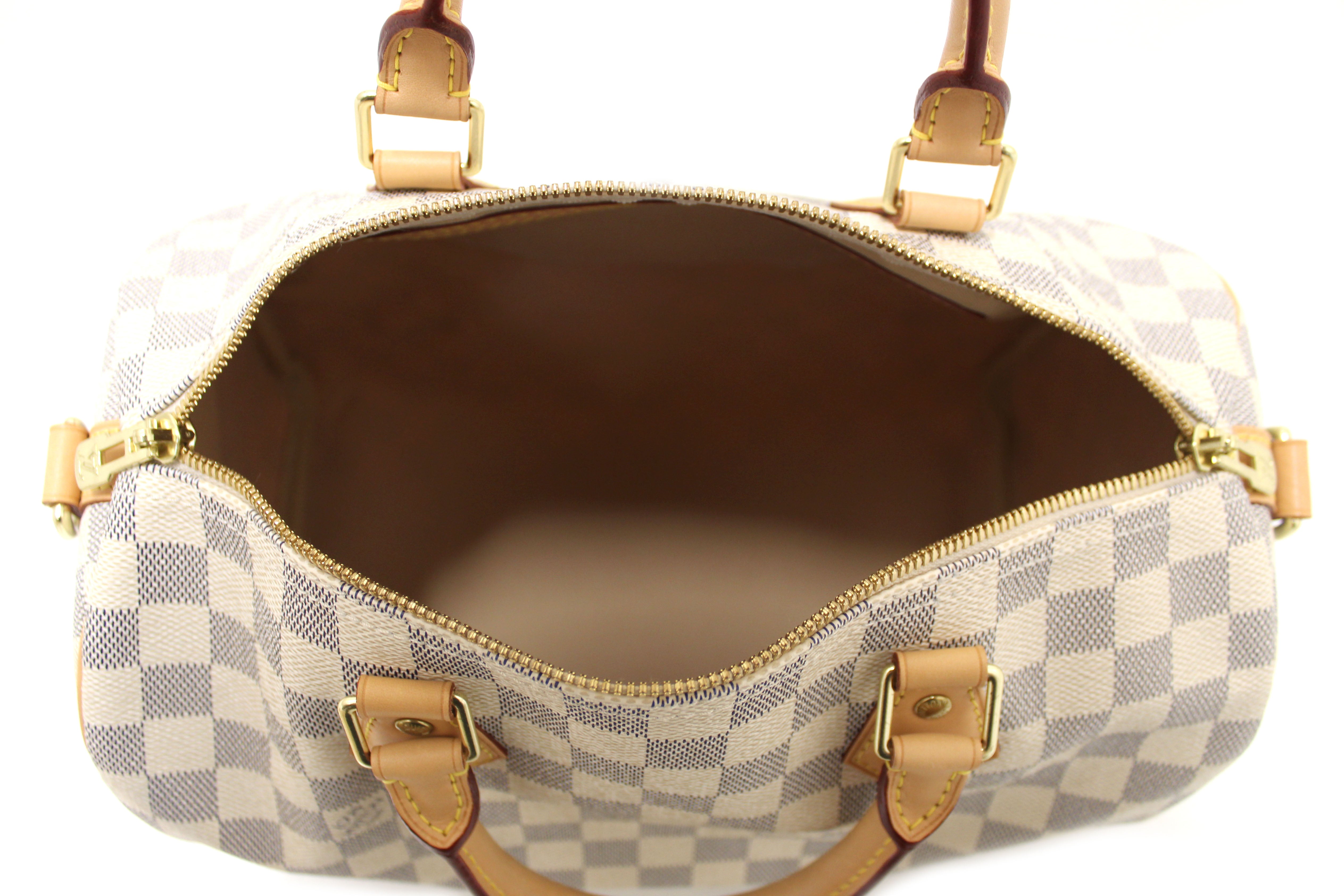 Authentic Louis Vuitton Damier Azur Speedy 30 Bandouliere Crossbody Bag - Luxury Designer Handbag for Women, Perfect for Travel, Work & Everyday Use