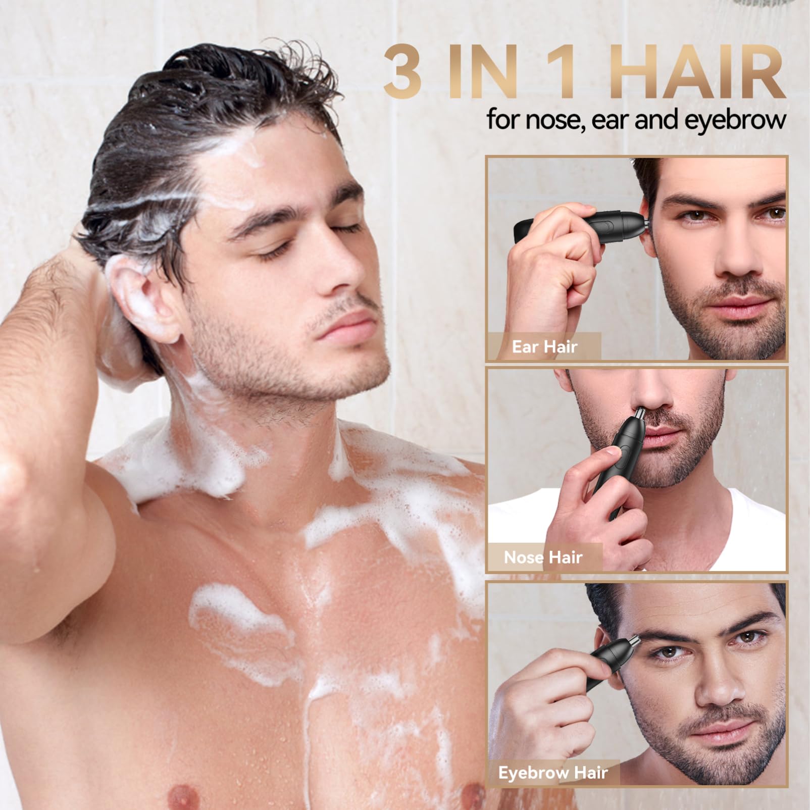 FOMIYES Rechargeable Electric Nose & Ear Hair Trimmer - Wet/Dry Use, Travel Lock, USB Charging, Portable Design for Men's Grooming at Home or Travel