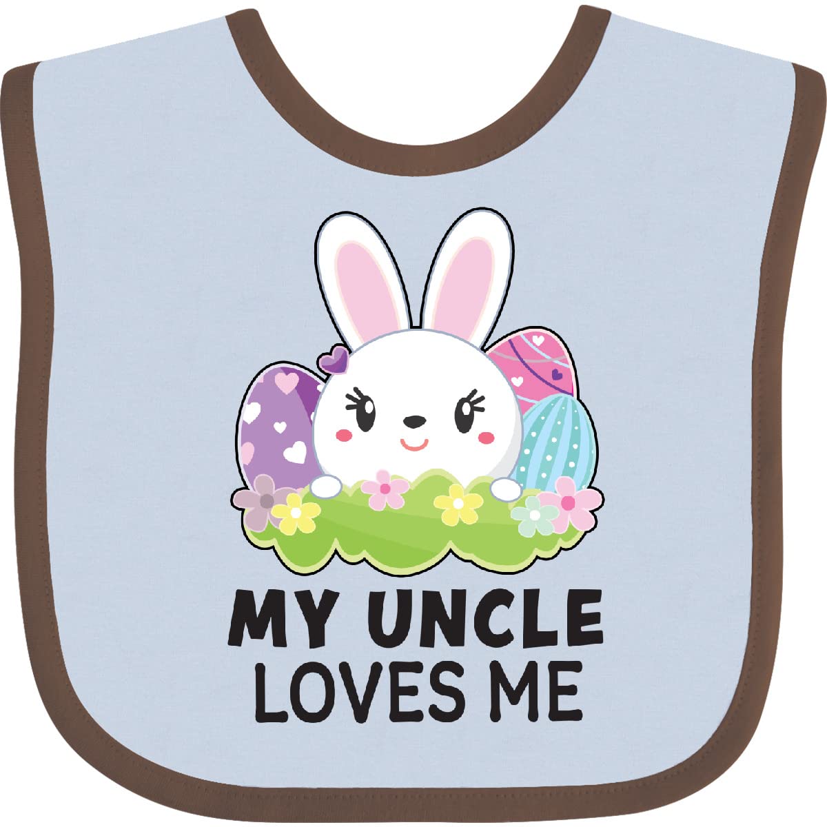 My Uncle Loves Me Bunny Easter Bib for Baby Feeding