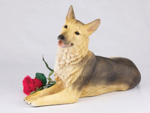 Premium German Shepherd Black & Tan Pet Cremation Urn - Secure Ashes Keepsake for Beloved Dogs | Perfect for Home Memorials & Pet Loss Remembrance