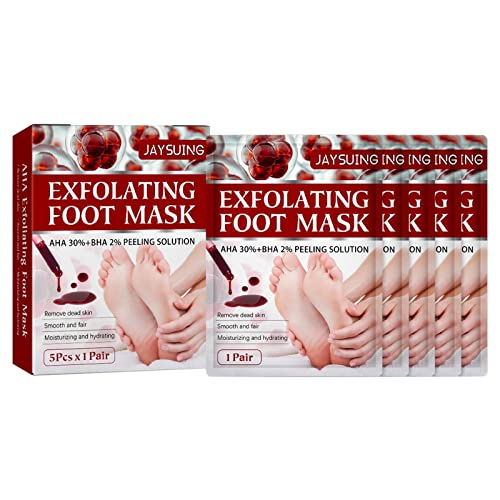 Exfoliating & Nourishing Fruit Foot Mask - Dead Skin Removal & Moisturizing Care - 5ml Pack (One Size) - Perfect for Pedicures, Dry Cracked Heels & At-Home Foot Spa Treatments
