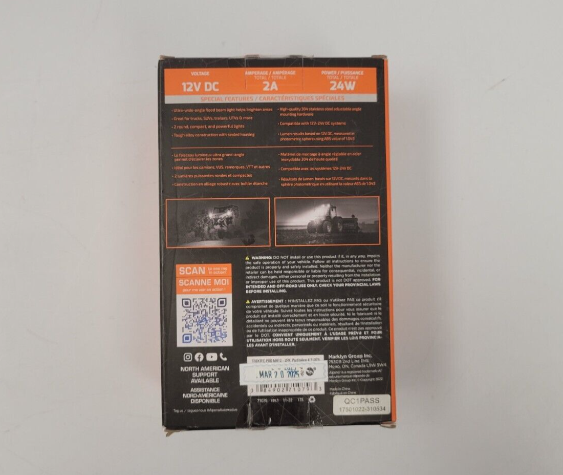 Alpena POD MR12 LED Light System - 12V Off-Road Vehicle Lighting for Trucks, Jeeps & ATVs - Perfect for Night Driving & Outdoor Adventures