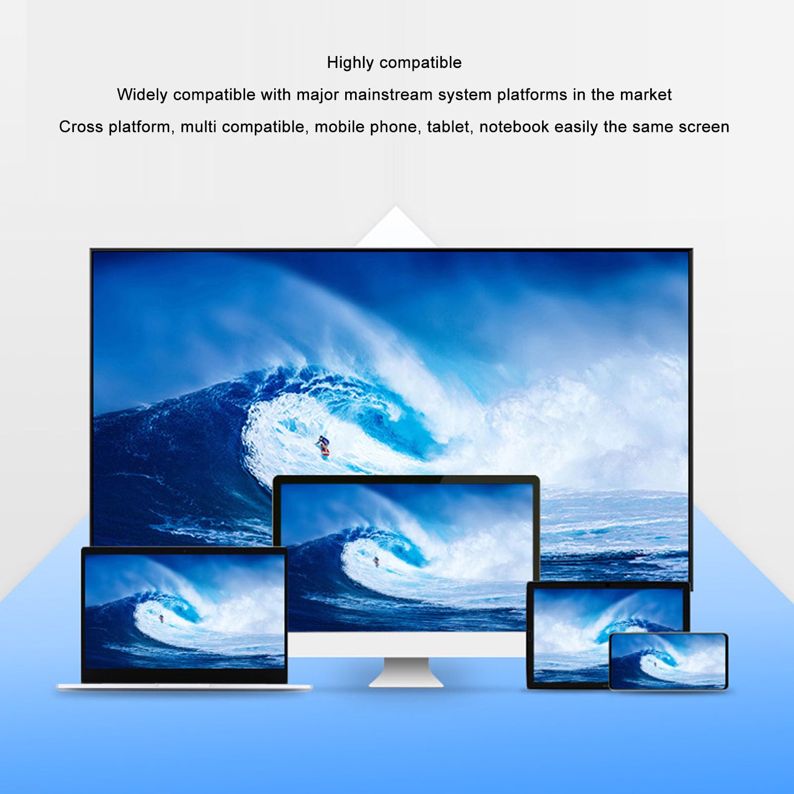 4K HD Wireless Display Adapter - Fast Screen Mirroring for Phones, Tablets & Laptops | 2.4G Band | Horizontal/Vertical Switch | Home Office & Entertainment Streaming