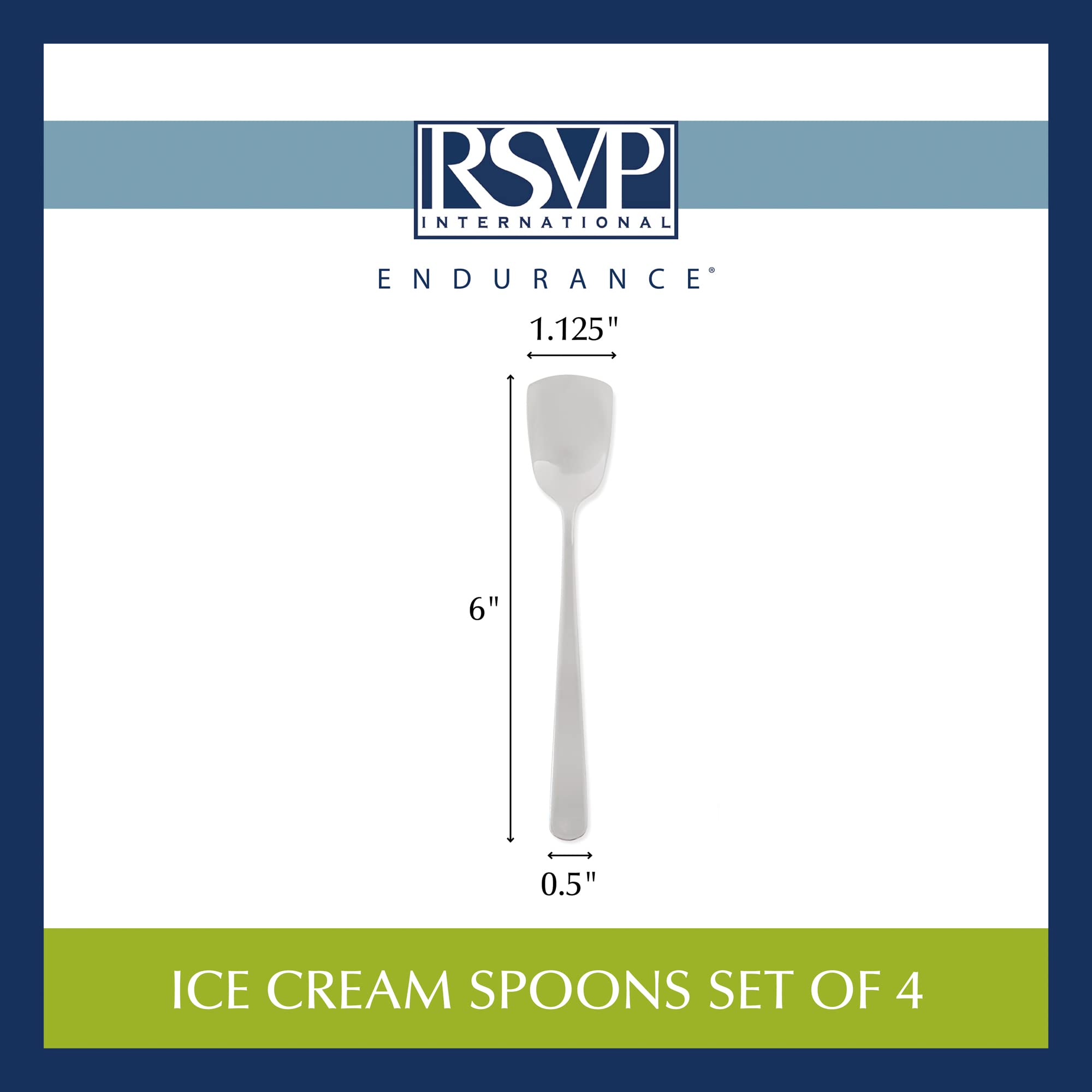 RSVP International Stainless Steel Ice Cream Tool Set - 4-Piece Dishwasher Safe Scoop with Large Handle for Easy Serving | Perfect for Ice Cream Parlors, Dessert Shops & Home Use