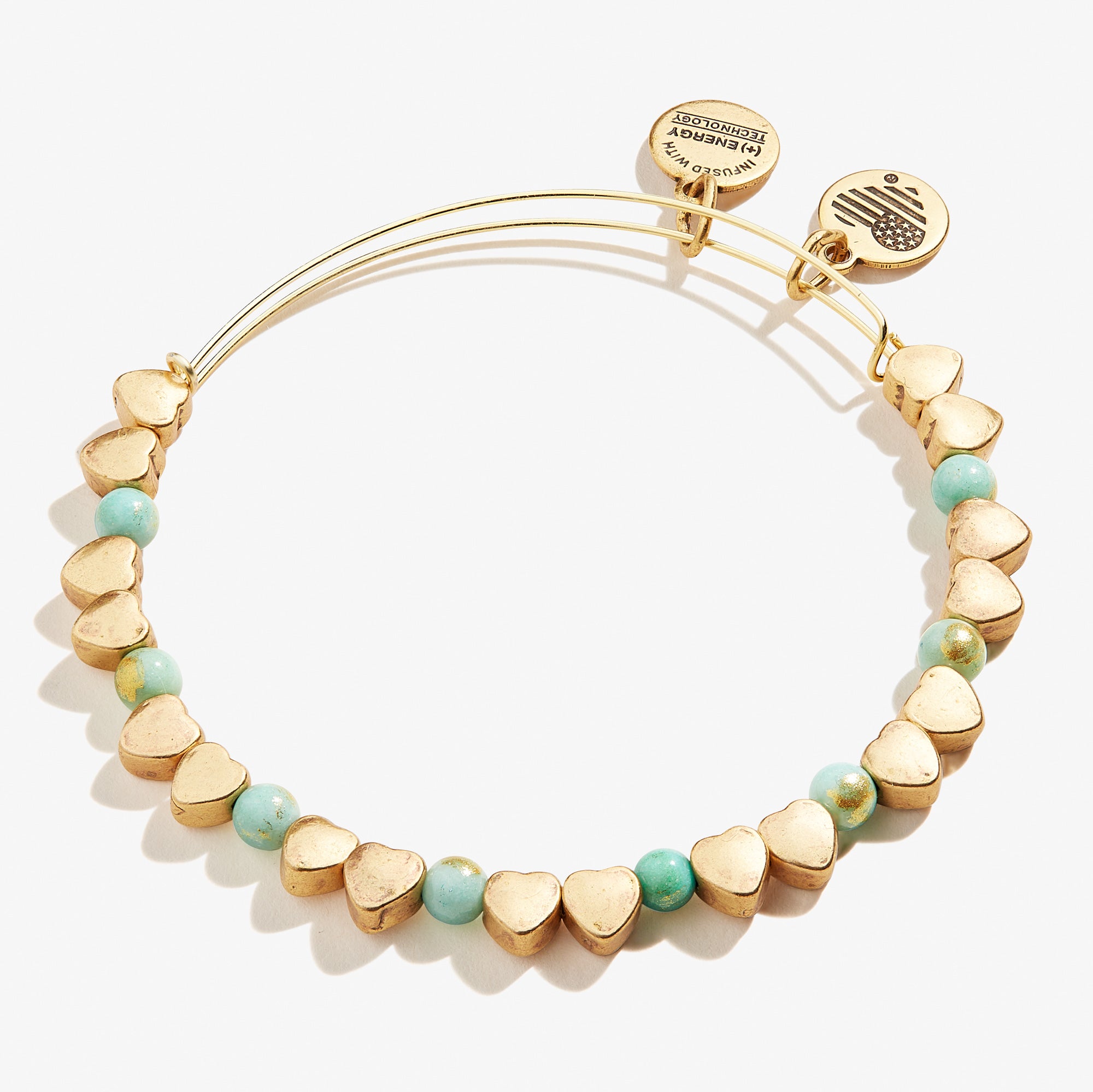 Vintage Americana Heart Beaded Bracelet - Mint Green Glass Beads Bohemian Jewelry for Women, Perfect for Valentine's Day Gifts & Boho Fashion Accessories