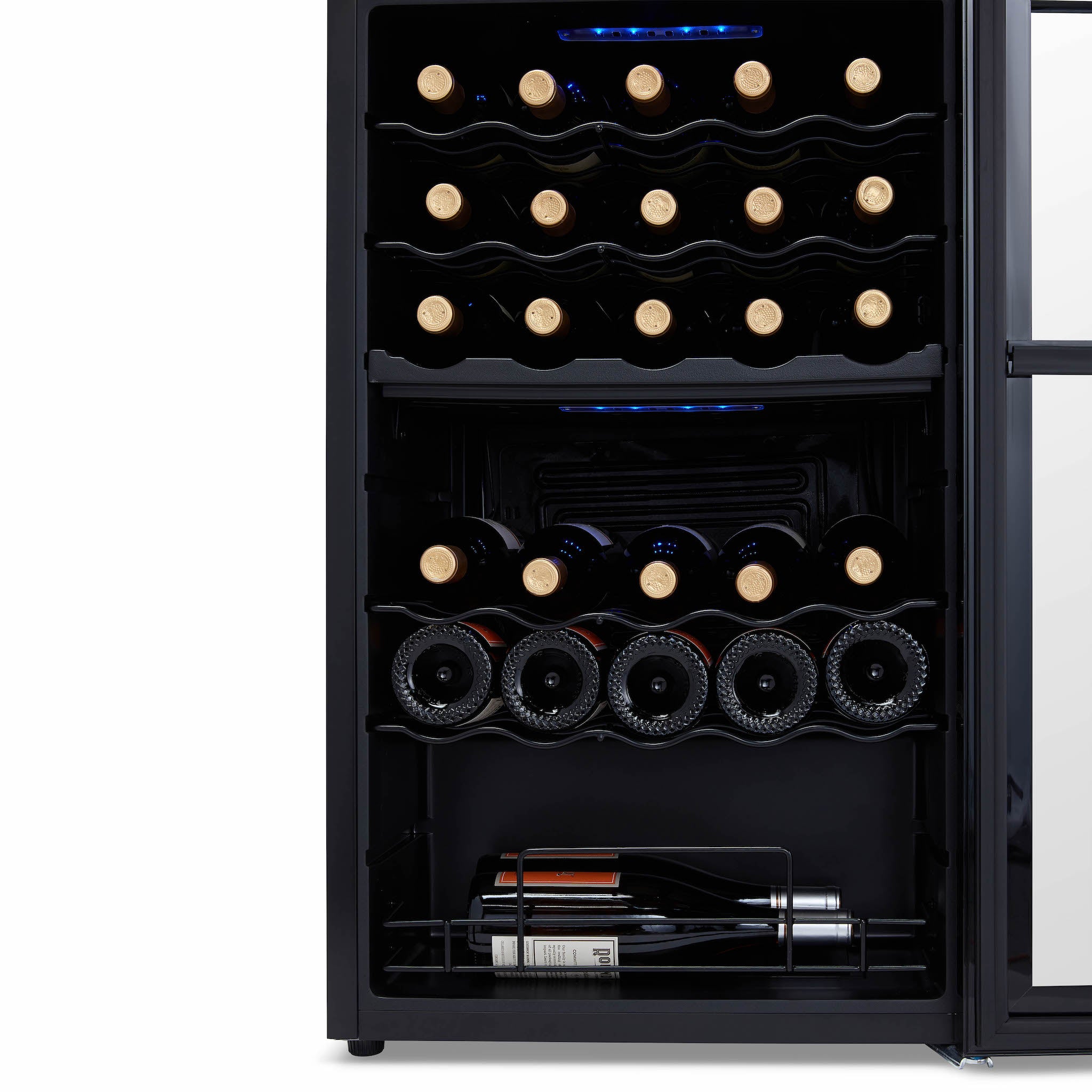 Luma® 33 Bottle 19.5 Inch Black Freestanding Wine Cooler Refrigerator - Perfect for Home Bars, Restaurants, and Wine Cellars