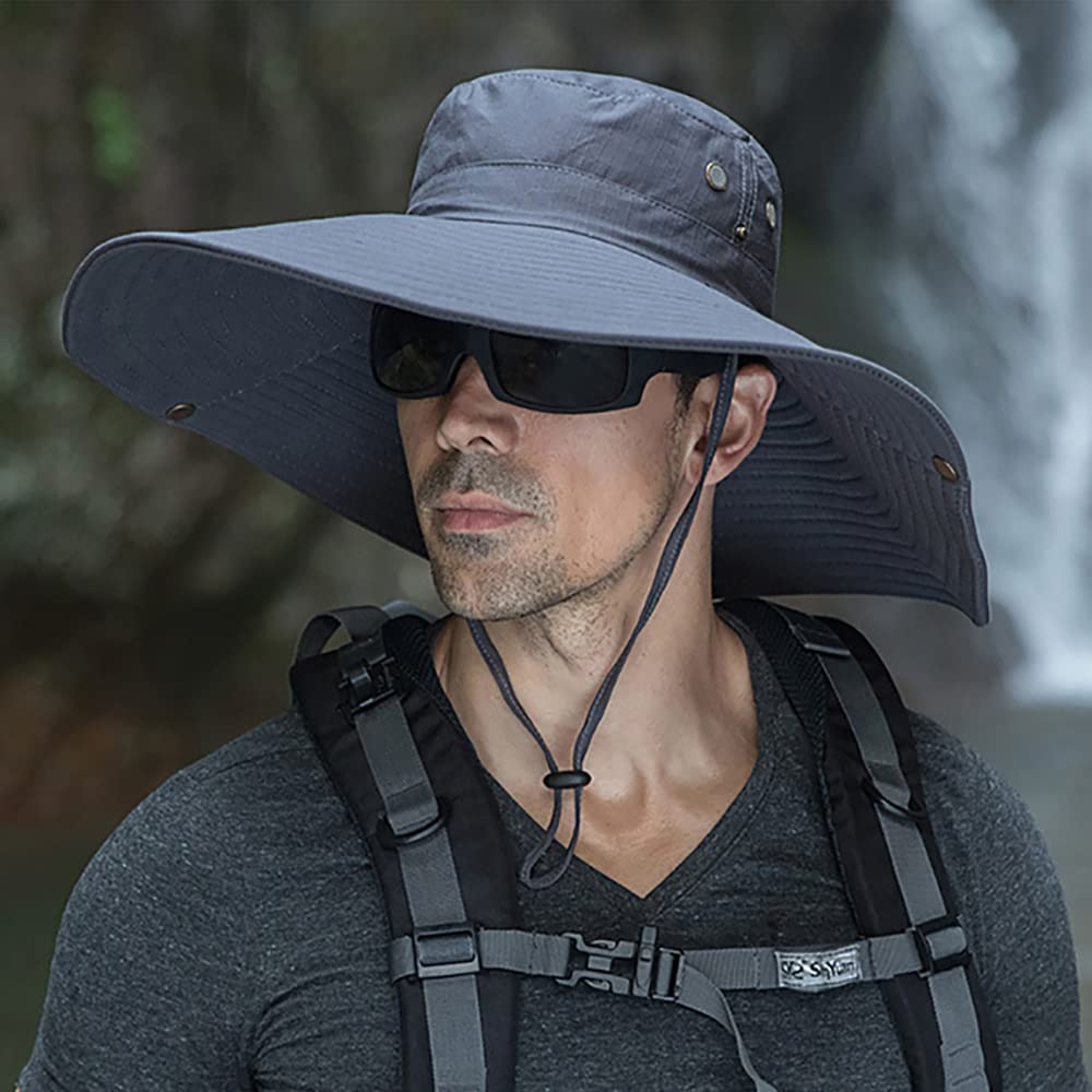 Peicees Super Wide Brim Sun Hat for Men & Women - UPF 50+ UV Protection Fishing Bucket Hat, Safari & Cowboy Style Summer Outdoor Hat | Perfect for Beach, Hiking, Gardening and Travel