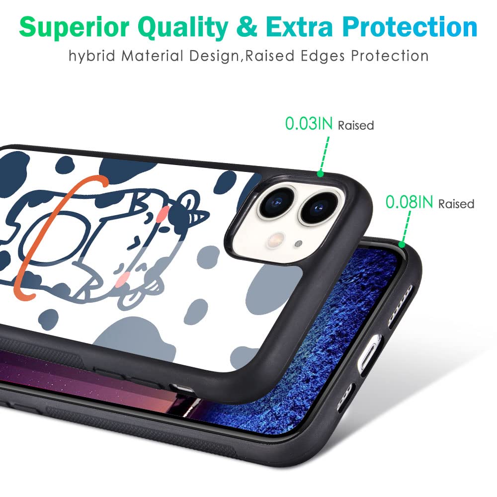 MAYCARI iPhone 12 Pro Max Case - Cute Cow Animal Design Hard Back Cover with Soft TPU Bumper | Protective Phone Cover for Women, Girls & Kids | Perfect for School, Work & Daily Use