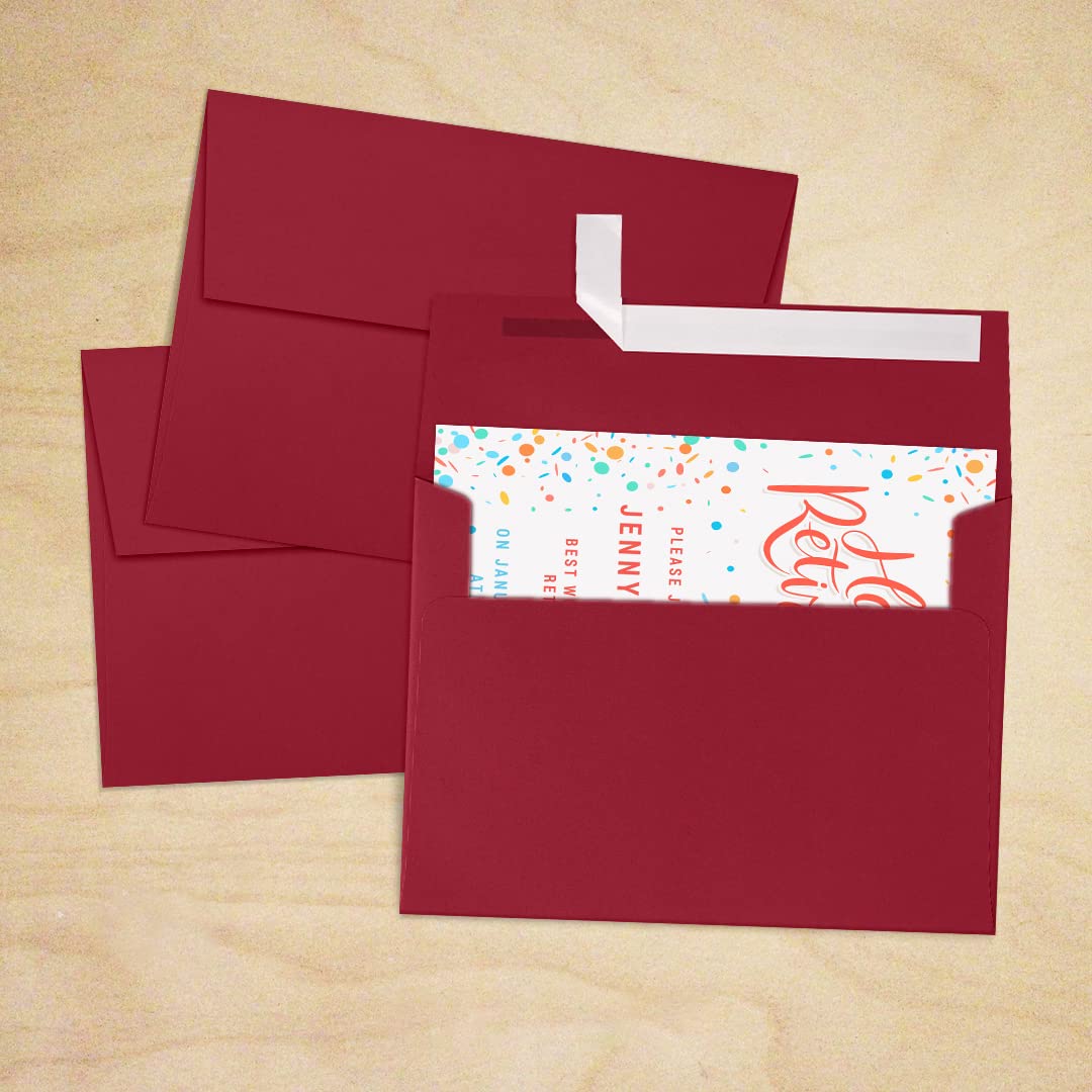 LUXPAPER A7 Printable Invitation Envelopes - 80 lb. Garnet Red, 5.25