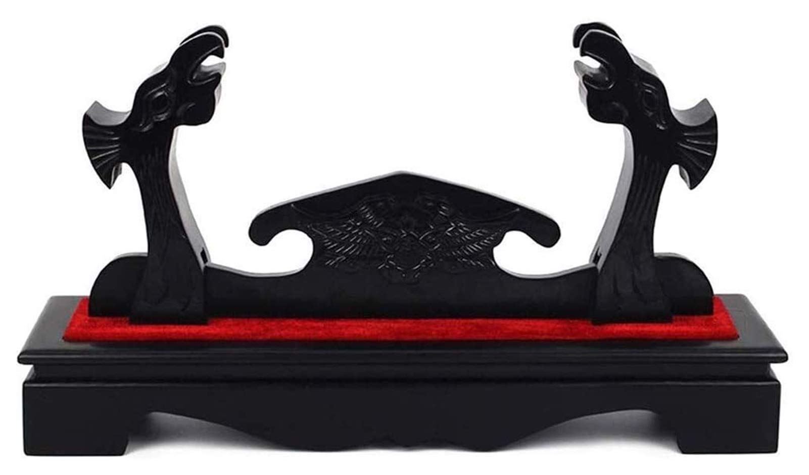 Premium Black Lacquered Wood Sword Display Stand - Wall Mounted Katana & Wakizashi Holder for Samurai Swords - Perfect for Home Decor, Martial Arts Studios & Collector Displays