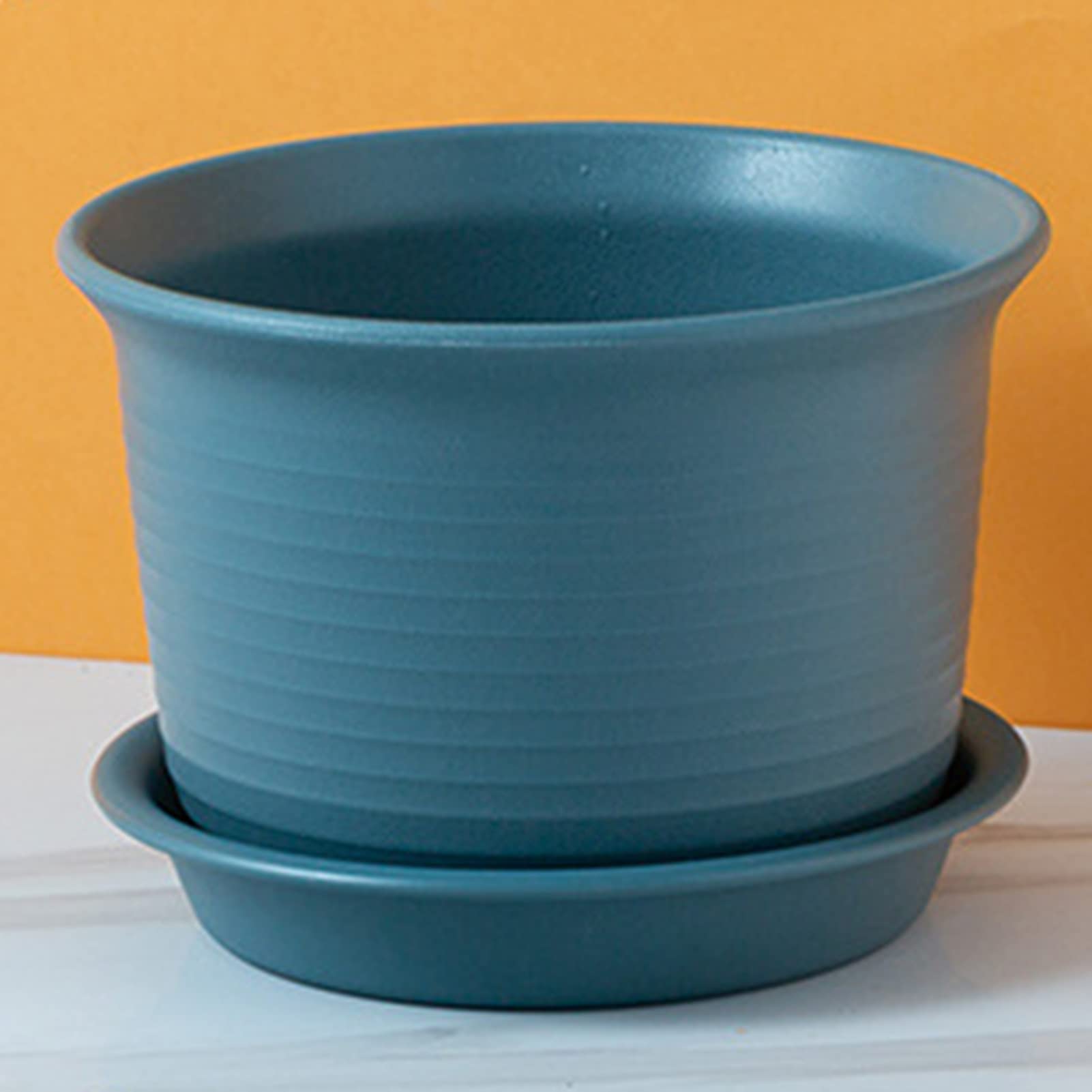 Vibrant Thickened Flower Pot with Saucer - Durable Garden Planter for Indoor & Outdoor Plants, Home Decor in Sunny Yellow | Perfect for Succulents, Herbs & Floral Displays