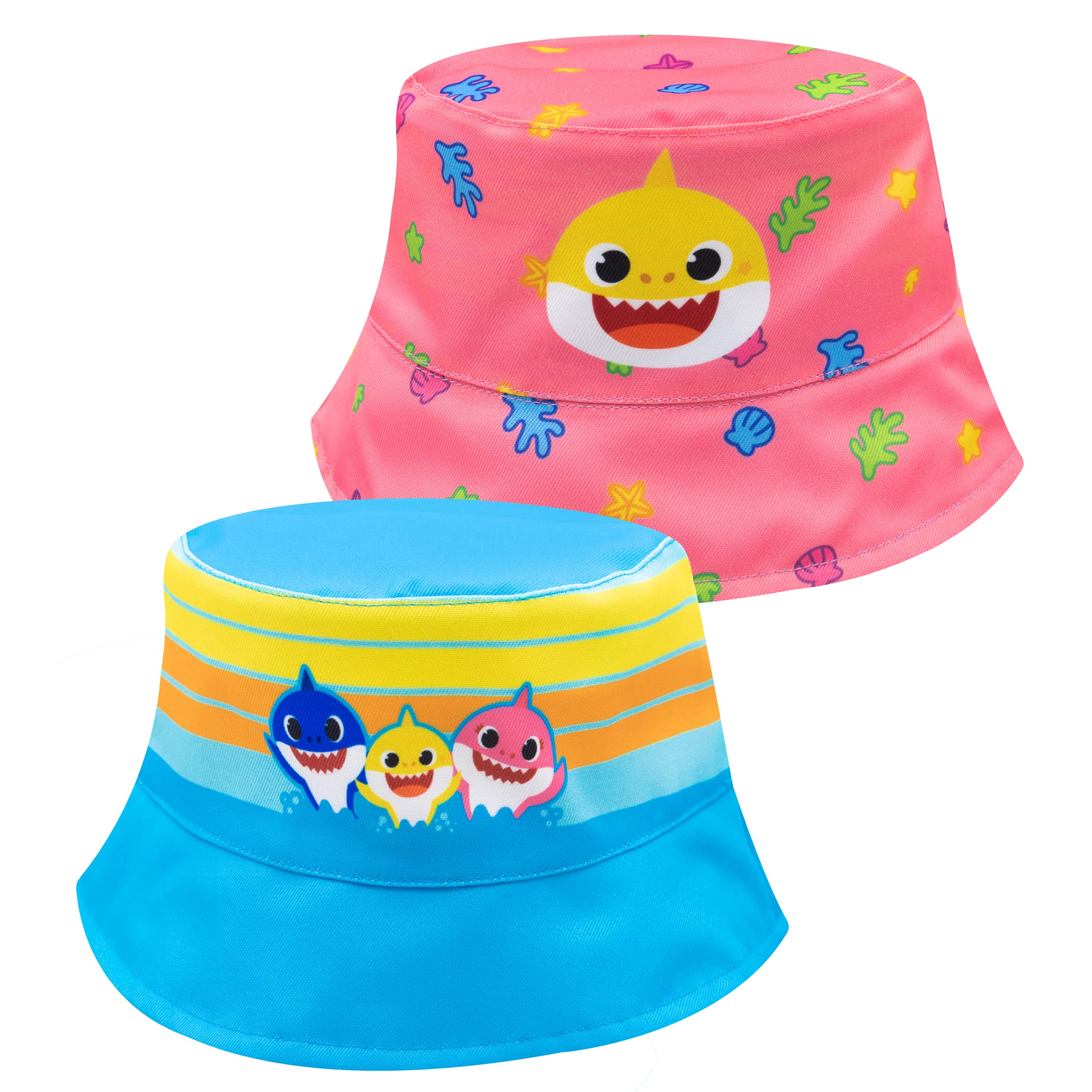 Baby Shark Reversible Bucket Hat for Toddlers - UPF 50+ Sun Protection for Boys & Girls - Pinkfong Baby Shark Design - Perfect for Beach, Park & Outdoor Play