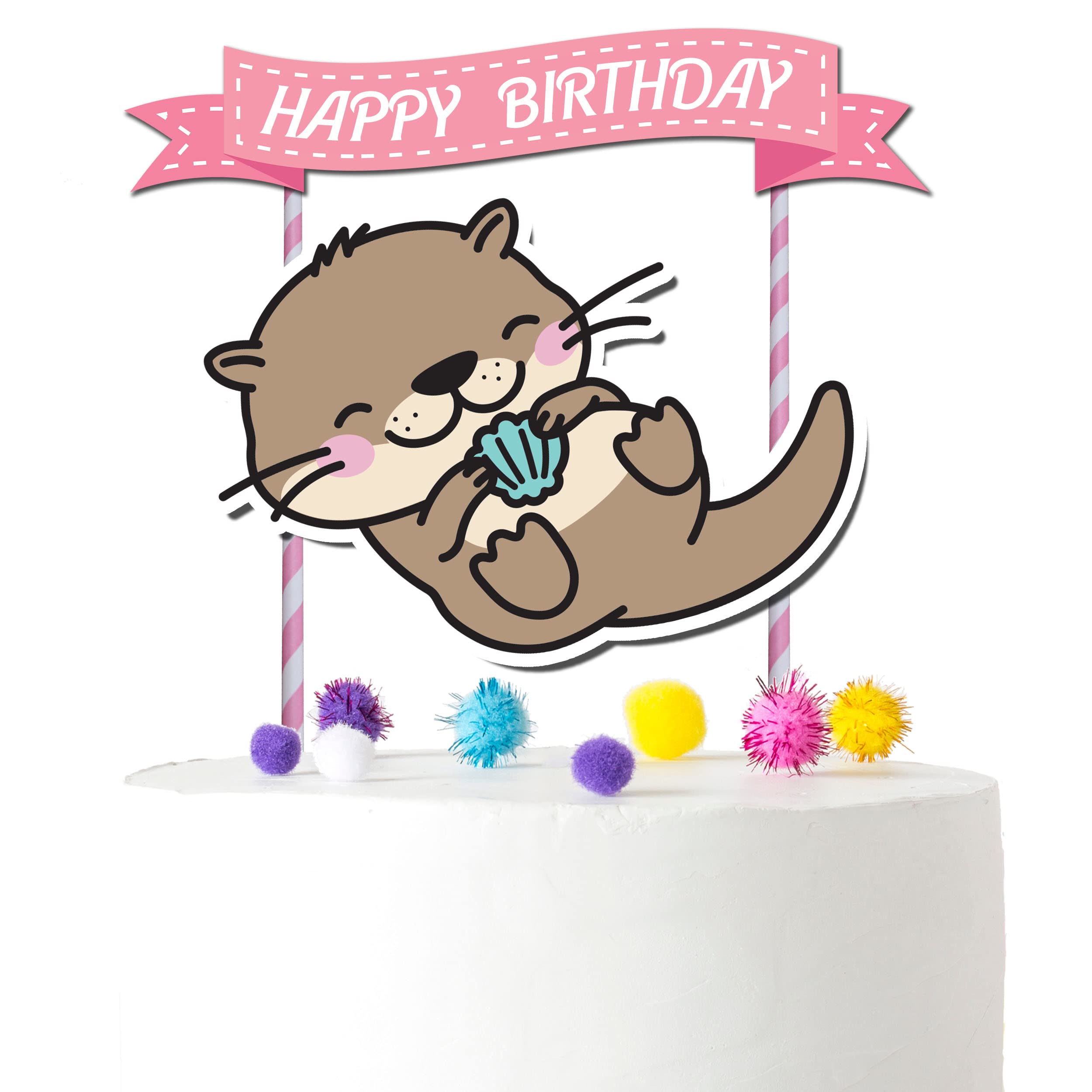 Adorable Otter Cake Topper for Kids Birthday Parties | Cute Sea Otter Themed Party Supplies & Decorations | Perfect for Ocean-Themed Celebrations, Baby Showers, and Animal Lover Events