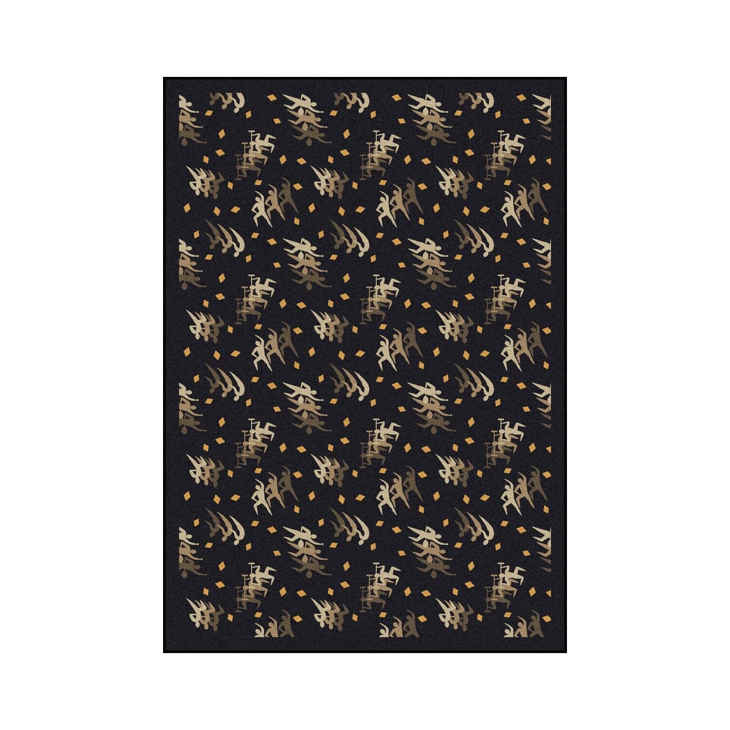 Joy Carpets Sports Fan Fitness Zone Area Rug - Non-Slip Soft Charcoal Rug for Gym, Playroom, and Man Cave - Perfect for Home Workouts and Sports Enthusiasts