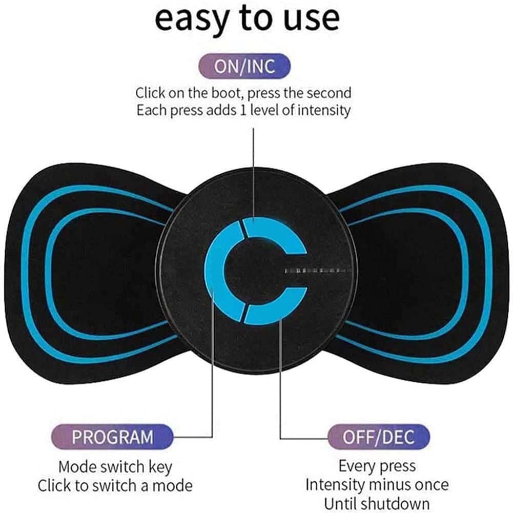 LVYXON Electric Neck Massager - Mini Automatic EMS Lymphatic Drainage Massager, Portable USB Shoulder & Neck Massage Pad for Pain Relief, Office & Home Use