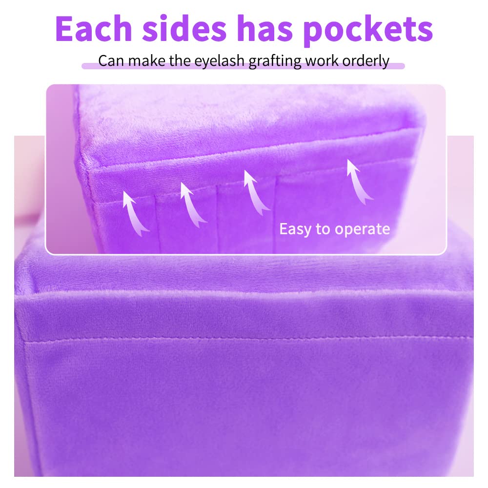 Professional Velvet Memory Foam Eyelash Extension Neck Pillow - Ergonomic Support for Lash Technicians & Clients, Beauty Salon Comfort (Purple) | Perfect for Lash Extensions, Microblading & Spa Treatments