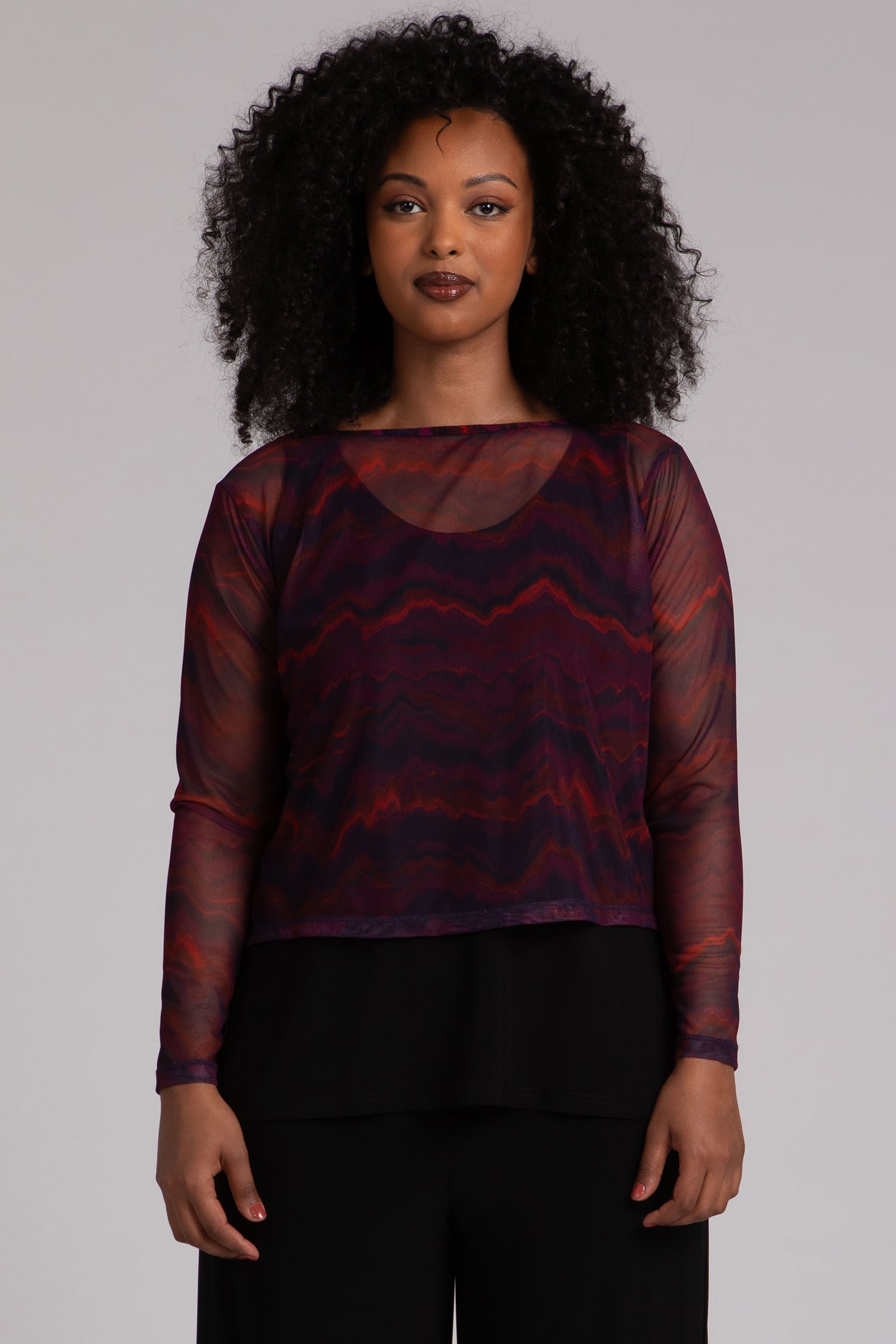 Mesh Go To Cropped T-Shirt for Women | Agate Print Casual Top | Perfect for Summer Outfits, Beach Days & Streetwear Fashion