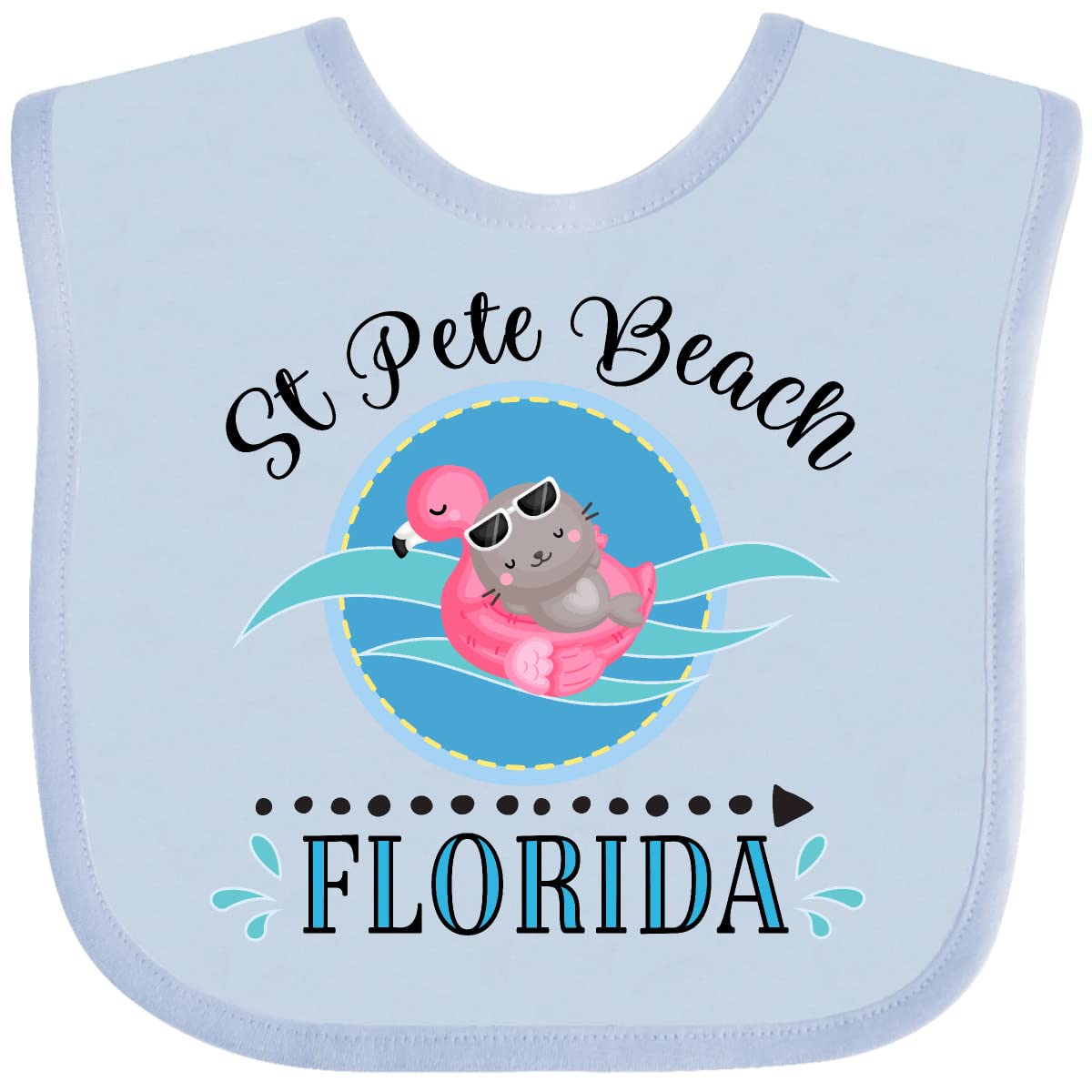 Inktastic St Pete Beach Florida Vacation Gift Baby Bib - Soft Cotton Drool Bib for Infants & Toddlers - Perfect for Beach Trips, Travel, and Everyday Use