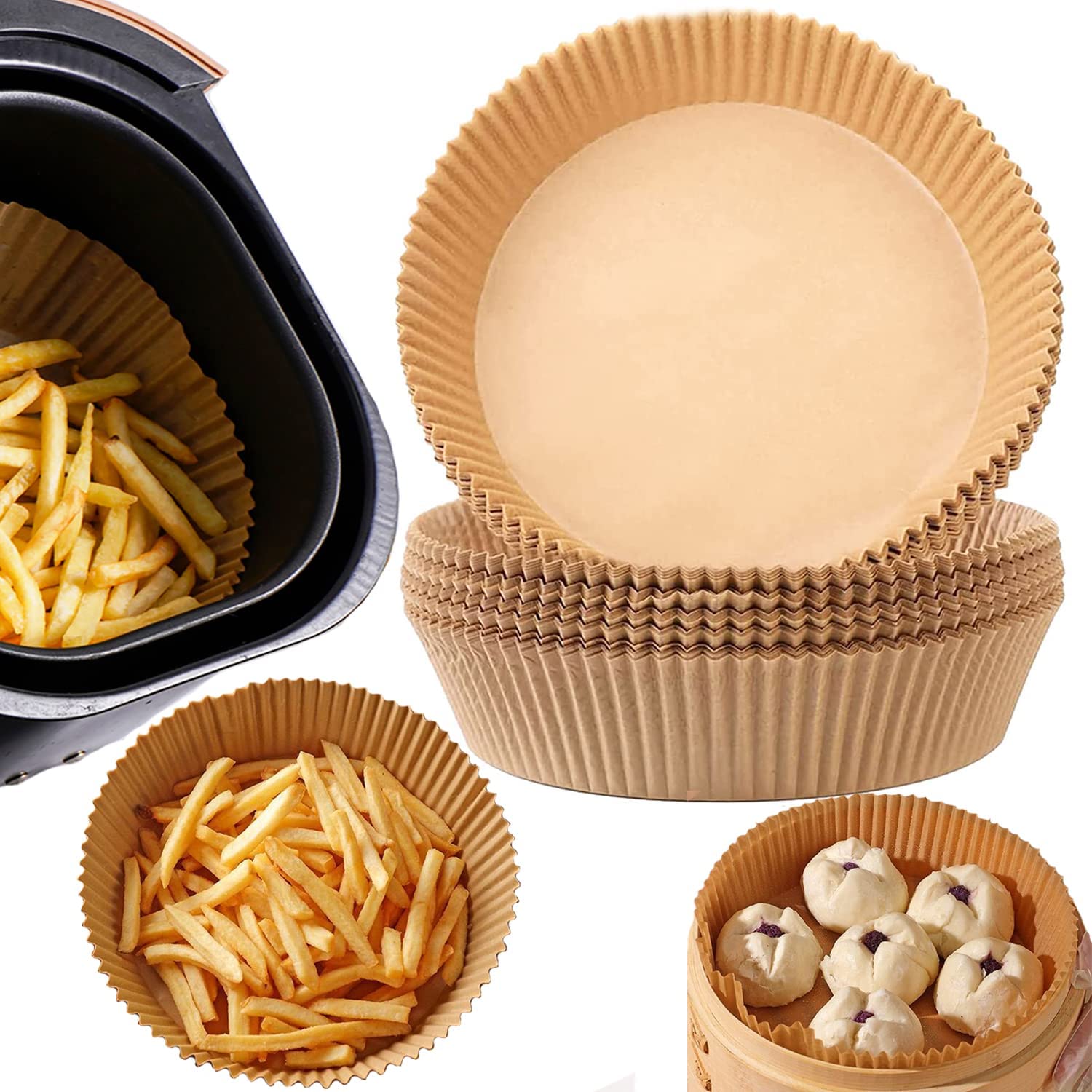 **JSSYCG 100-Pack Disposable Air Fryer Paper Liners, 6.3