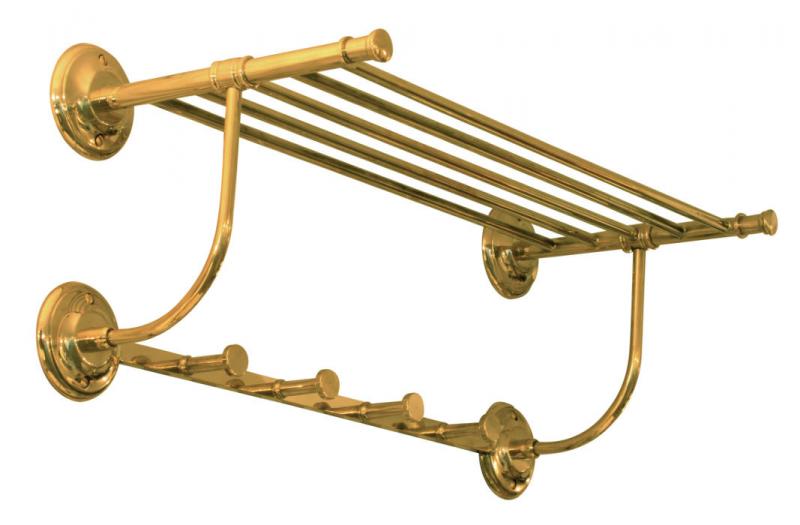 Brighton Brass Towel Rack - Elegant Bathroom Shelf for Hand & Bath Towels - Perfect for Modern & Luxury Bathroom Decor