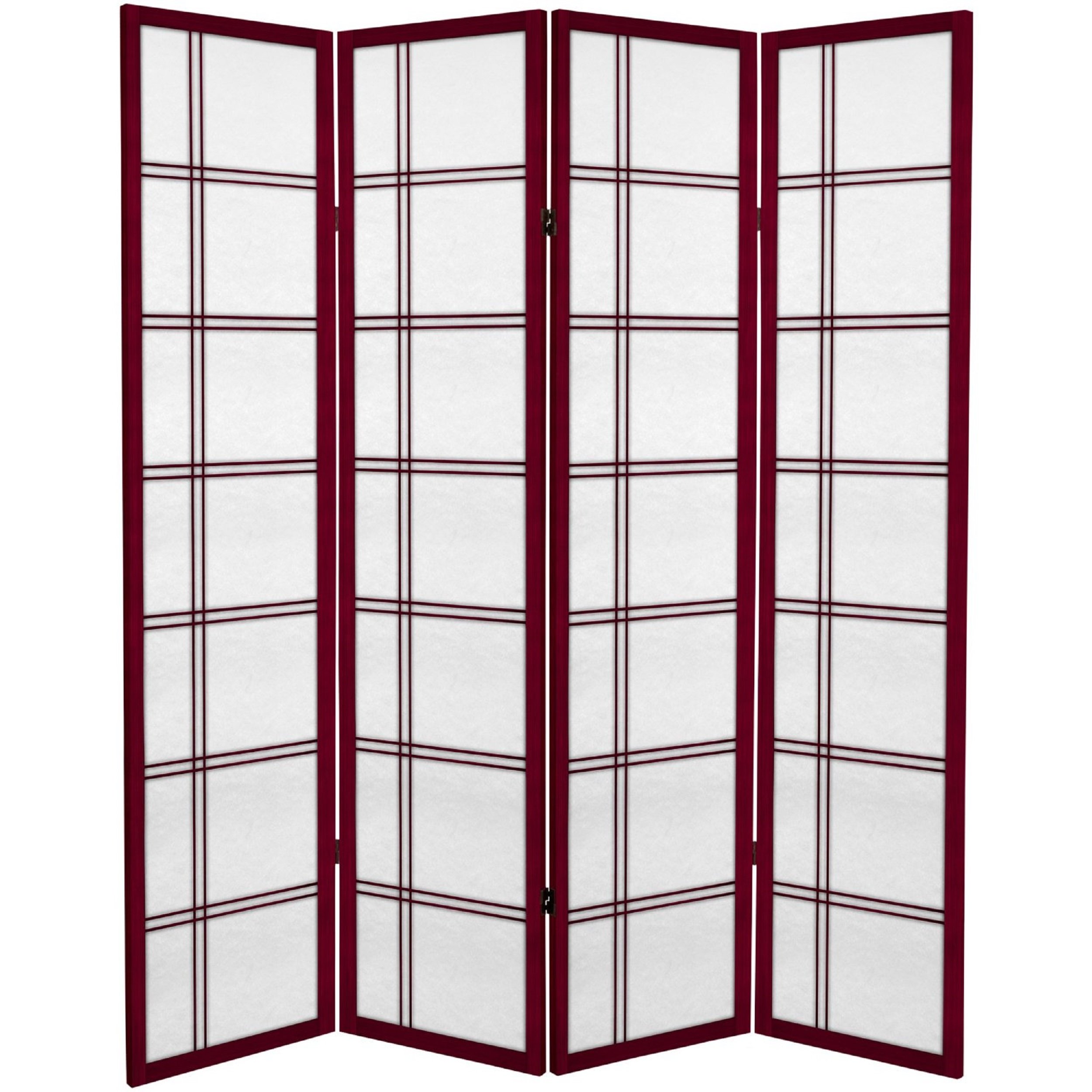 4 Panel Double Cross Room Divider Screen - Black Privacy Partition for Home, Office, Studio & Event Spaces - Freestanding Decorative Room Separator