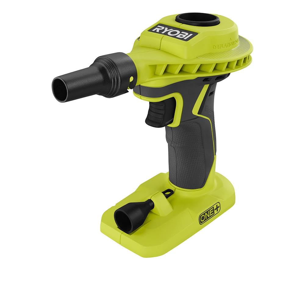 RYOBI PCL016B ONE+ Whisper Series 18V Cordless High Volume Inflator - Fast Inflation for Air Mattress, Pool Floats, Tires & Sports Equipment | Portable Air Pump for Camping, Travel & Home Use