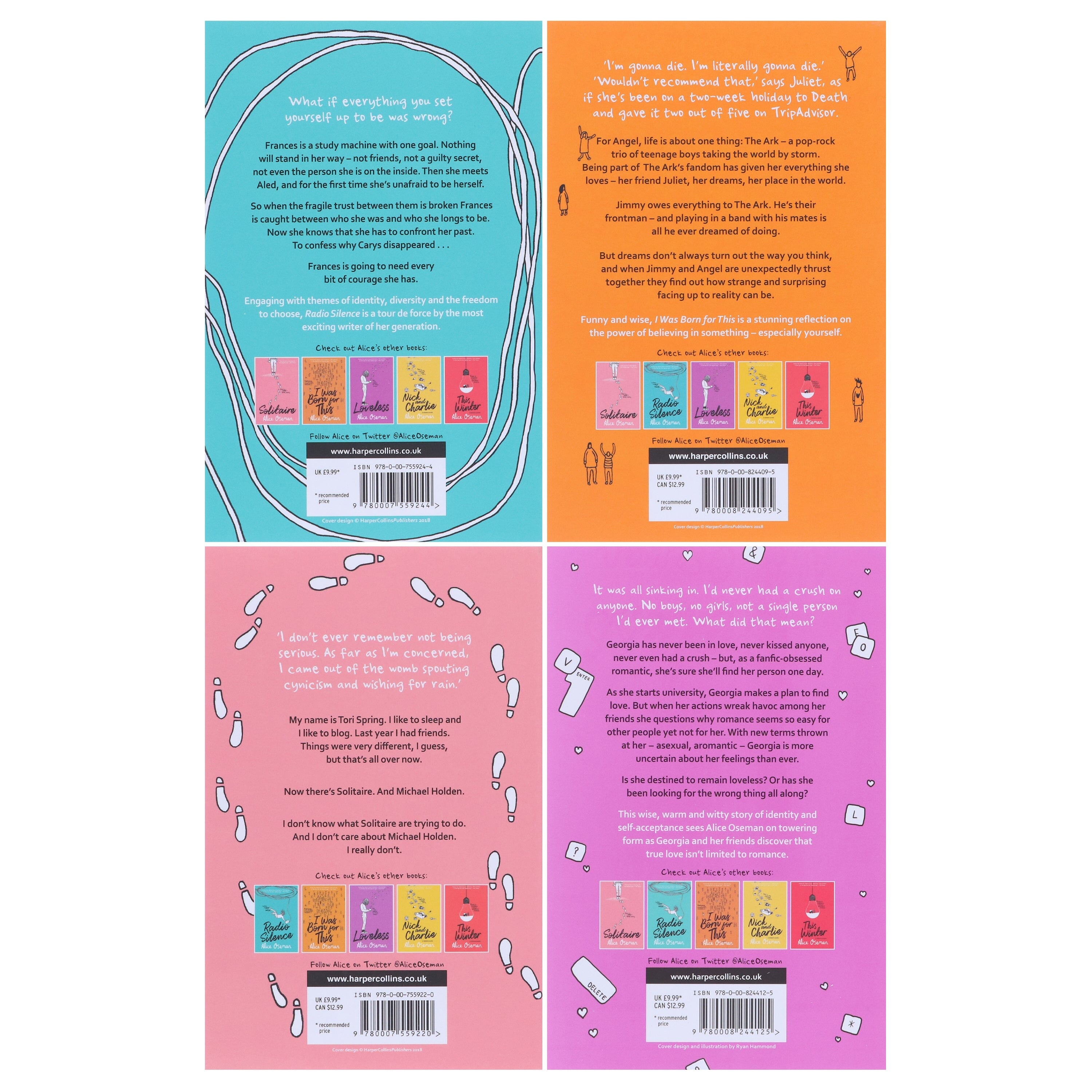 Alice Oseman 4 Books Collection Box Set - YA Fiction Novels for Teens Ages 13+ | Paperback Edition | Perfect for Teen Readers, Book Clubs & Gifts