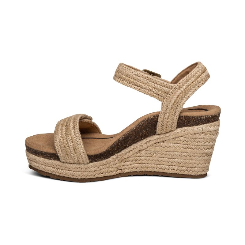 Aetrex Sydney Platform Sandal for Women - Comfortable Orthopedic Sandals with Arch Support - Perfect for Walking, Travel & Summer Outfits